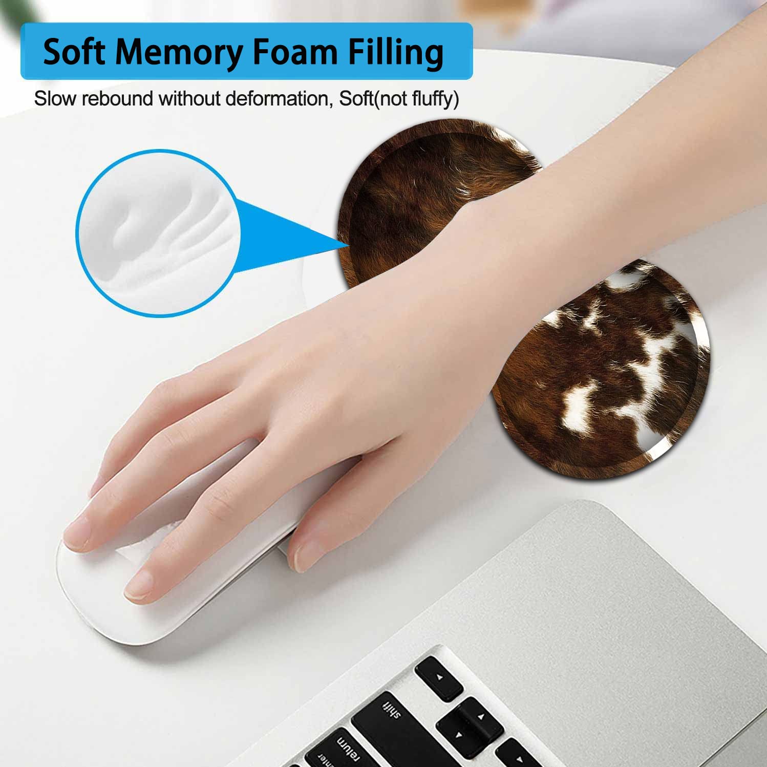 Large Mouse Pad, Extended Office Desk Pad 31.5x11.8in, Ergonomic Memory Foam Mouse Wrist Rest