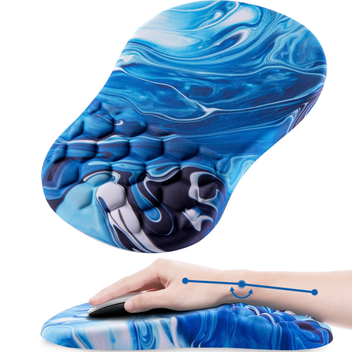Laokiiy Mouse Pad Wrist Support, Ergonomic Mouse Pad with Wrist Rest, Comfortable Computer Mouse
