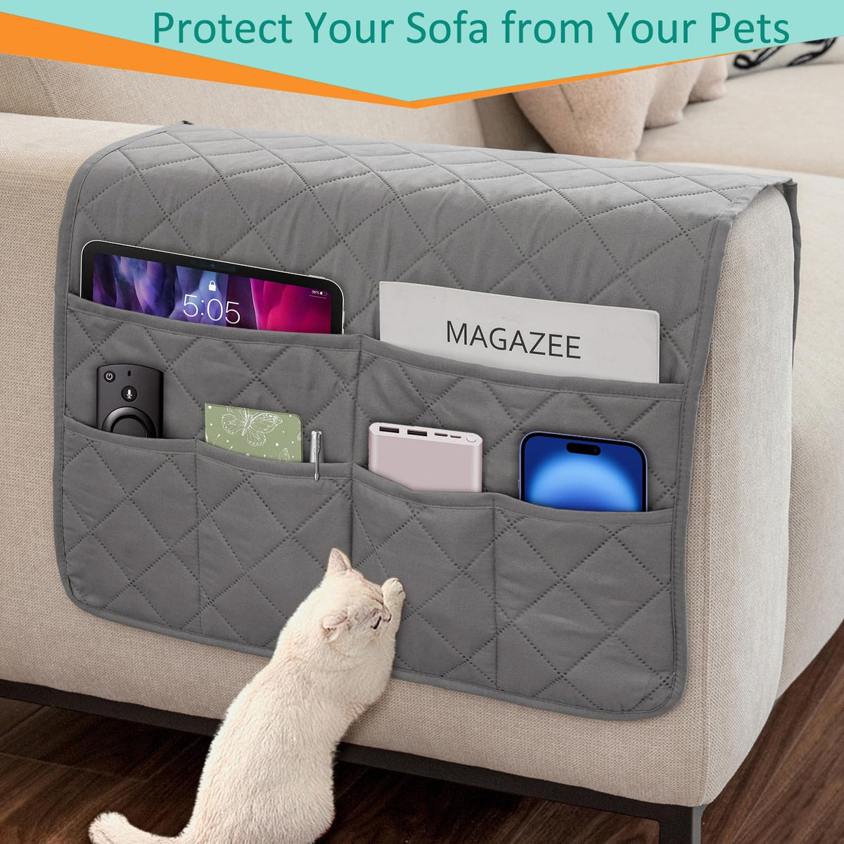 Remote Control Holder for Recliner Non-Slip Armchair Caddy Couch Armrest Organizer, Arm Chair