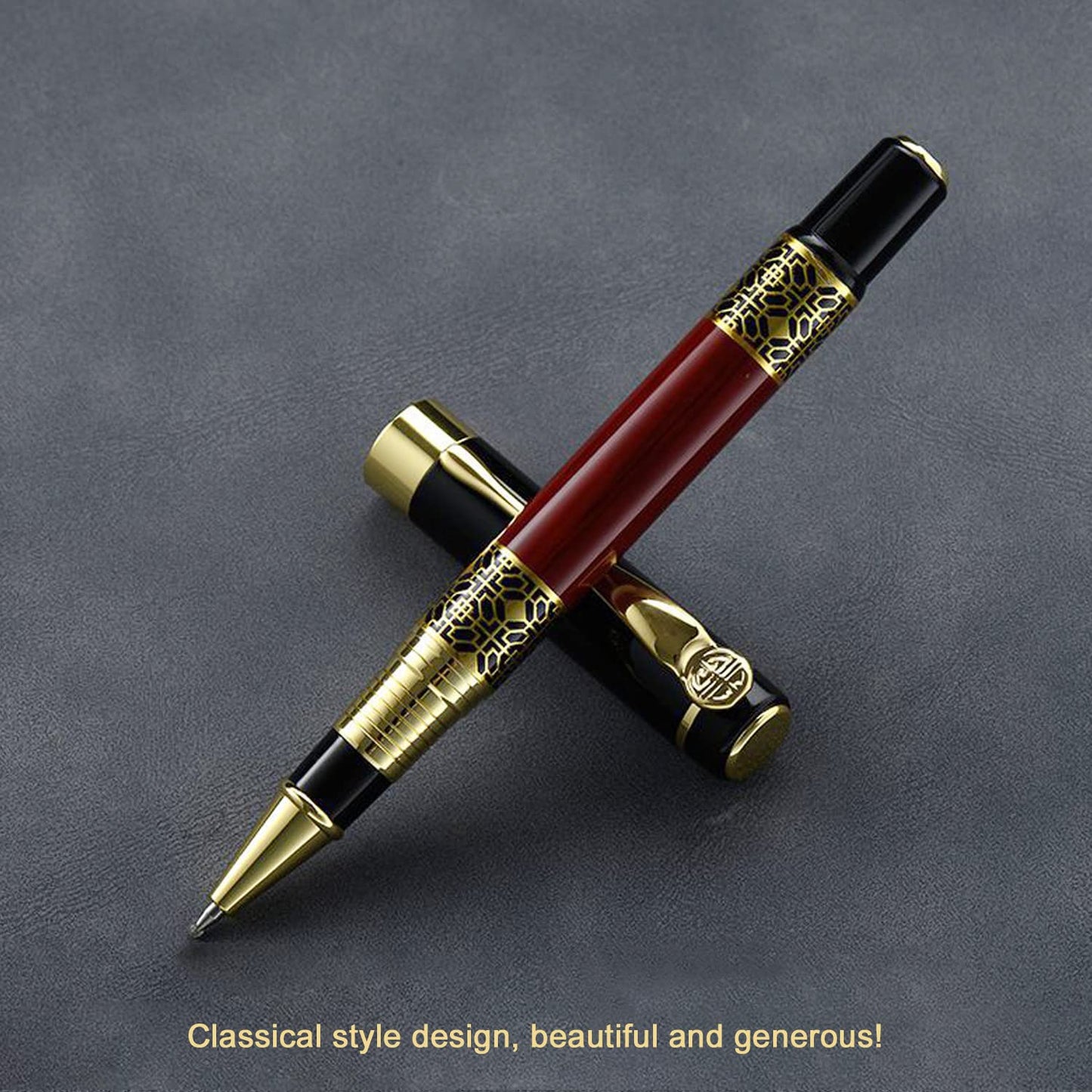 YIVONKA Ballpoint Pen Black Refill,Classical retro style Luxury Pen,Best Ball Pen Gift Set for Men