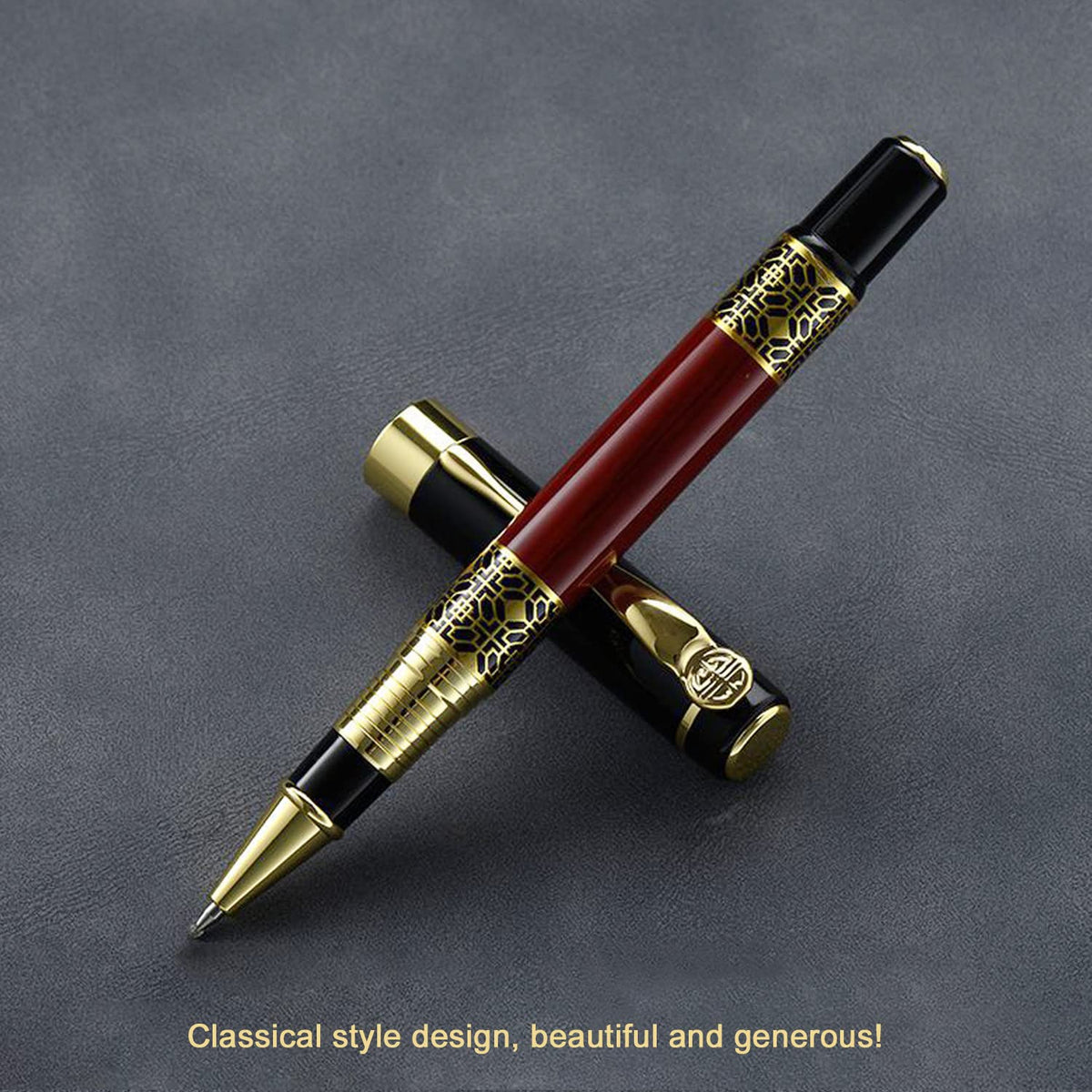 YIVONKA Ballpoint Pen Black Refill,Classical retro style Luxury Pen,Best Ball Pen Gift Set for Men