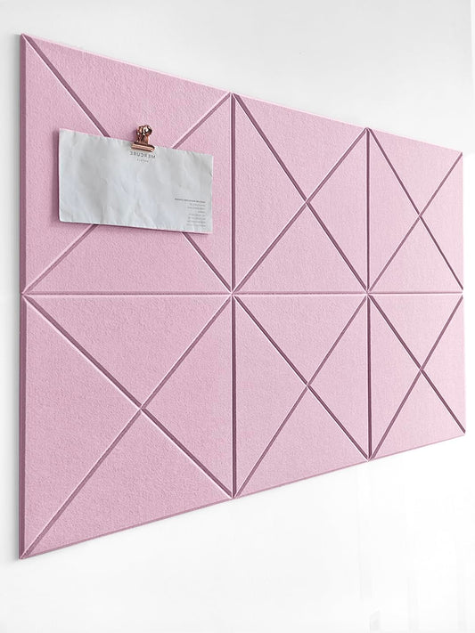 6 Pack Decorative Felt Wall Tiles (11.8” x 11.8”) - Modern Bulletin Board for Home Office &