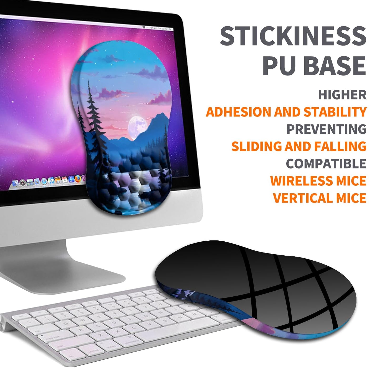 Armanza Ergonomic Joint Wrist Support Mouse Pad with Memory Foam Cushion Massage Bump, Carpal