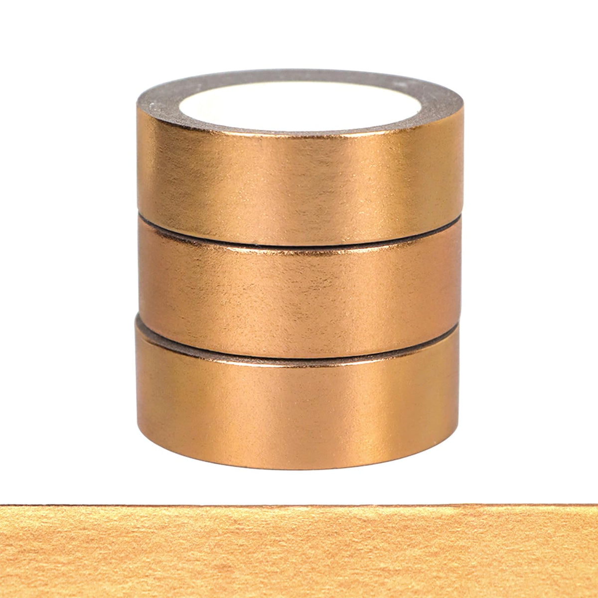 NatSumeBasics 3 Bronze Foil Washi Tape Metallic Masking Craft Tapes