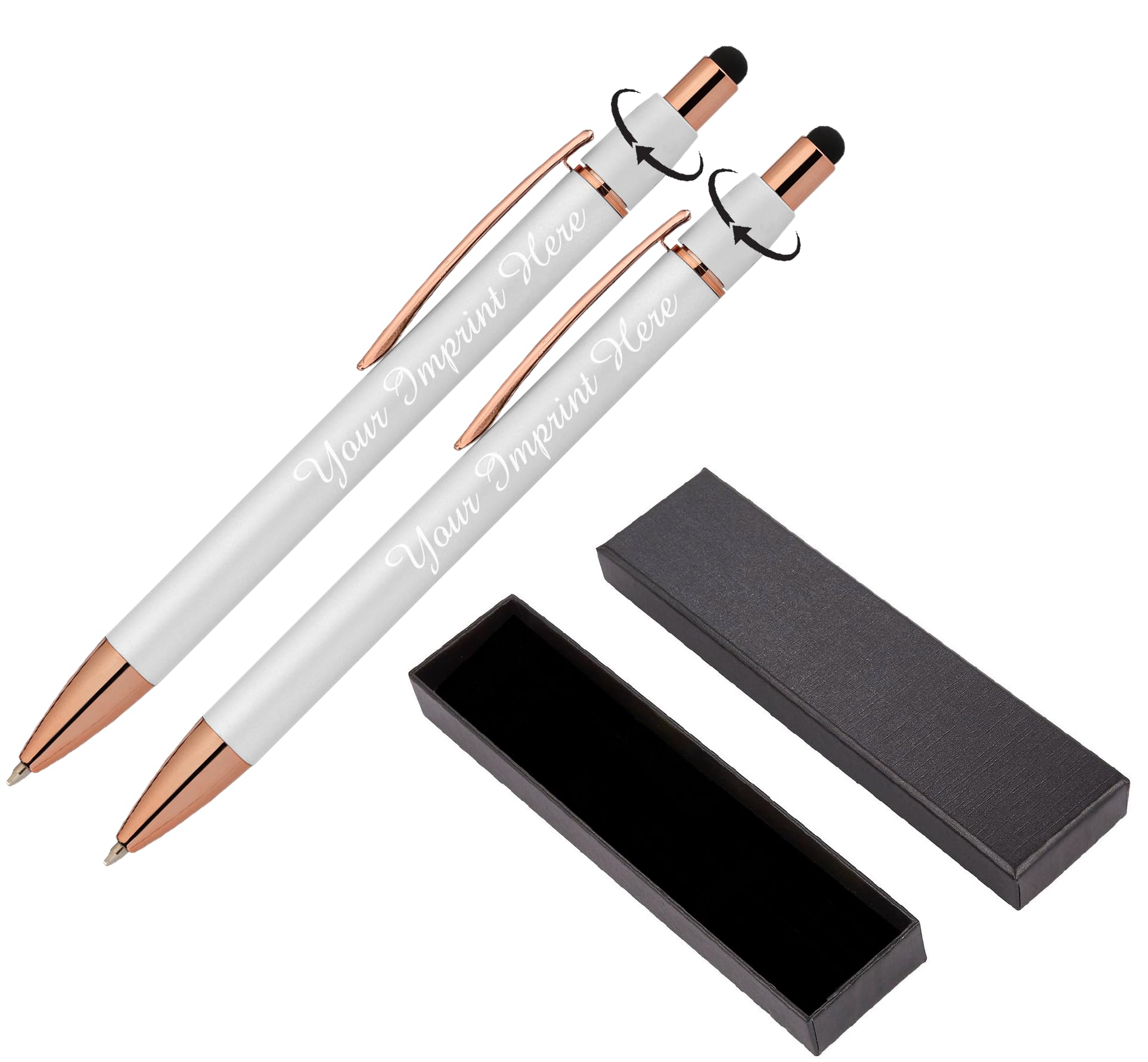 ExpressDesigns Personalized Fidget Pen for Adults - 2 Pack Stress Relief Custom Pens with Gift Box