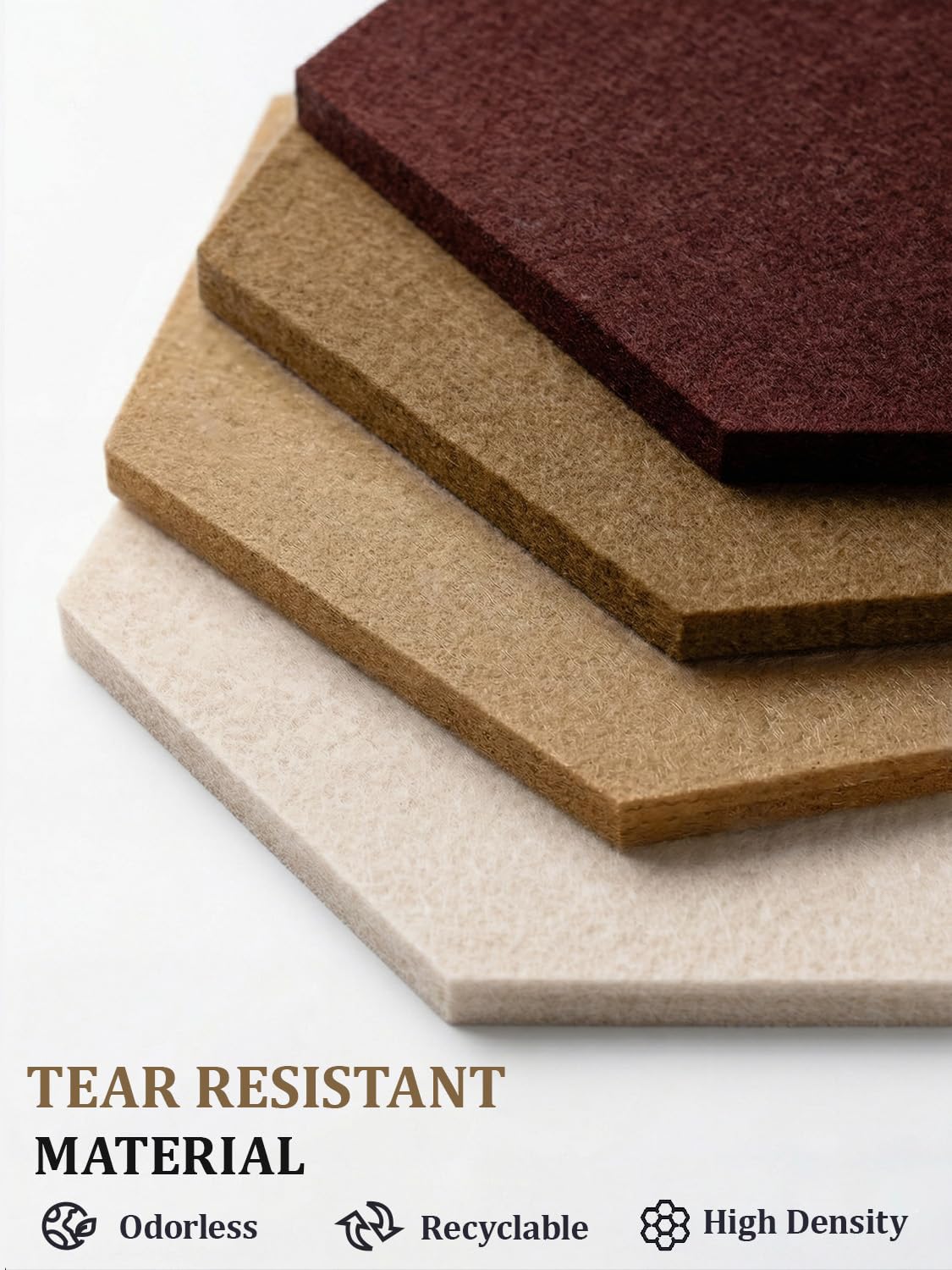 Uoisaiko 8-Pack Hexagon Felt Bulletin Board Tiles, Cork Board Alternative