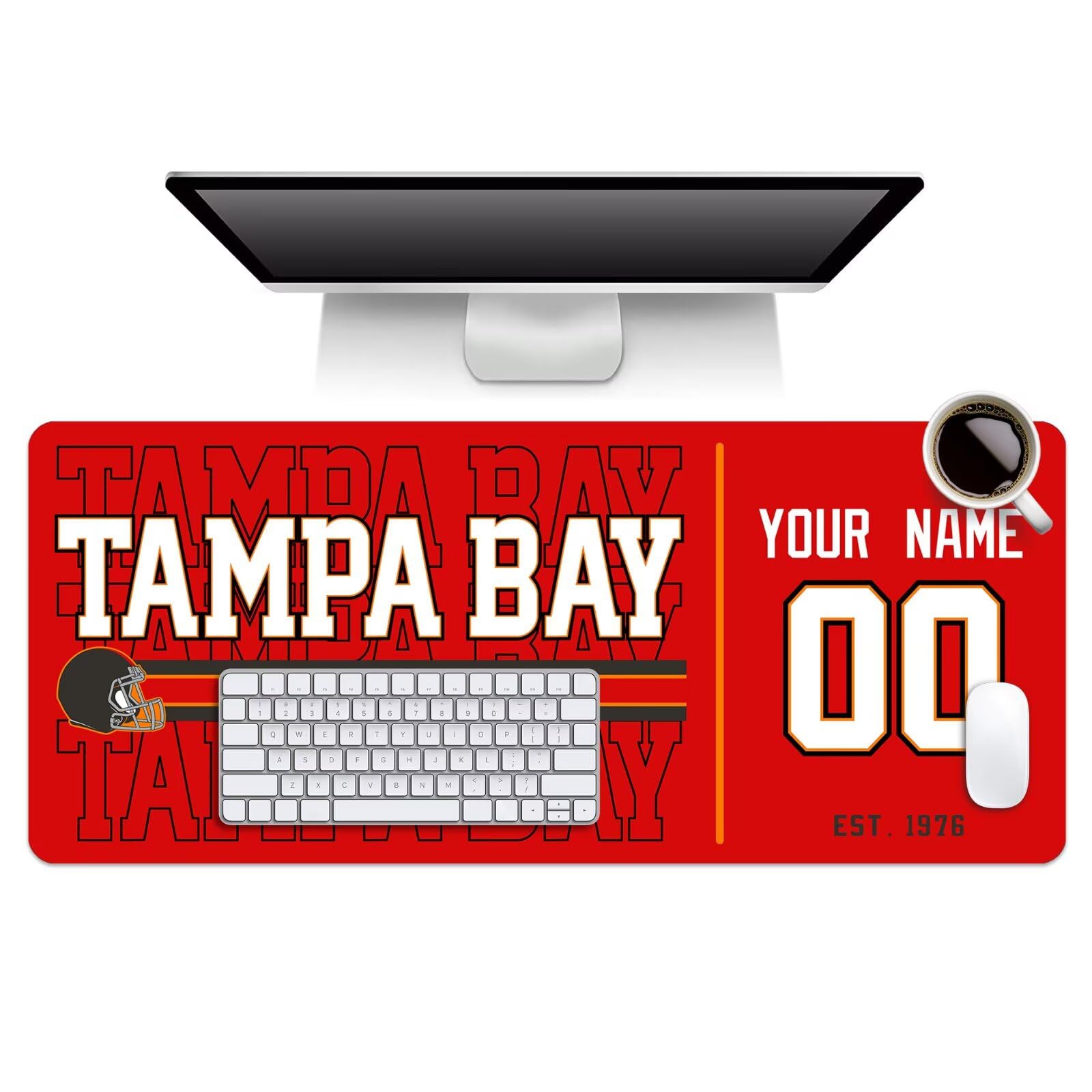ANTKING Tampa Mouse Pad Custom Name and Number Desk Pad for Men Women Youth Gifts