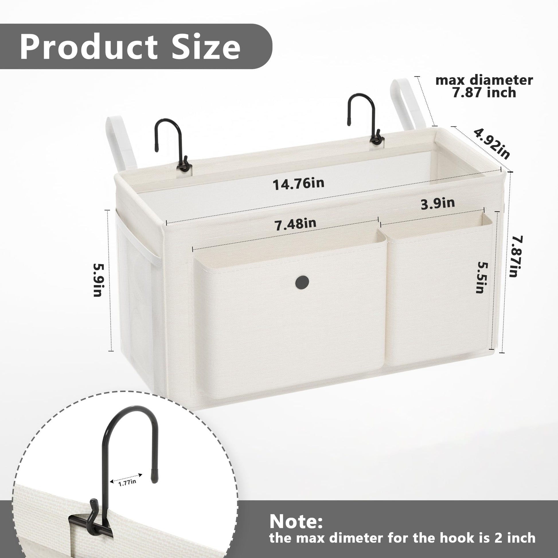 Bedside Caddy Bedside Storage Hanging Organizer for Bunk Dorm Bed Rail