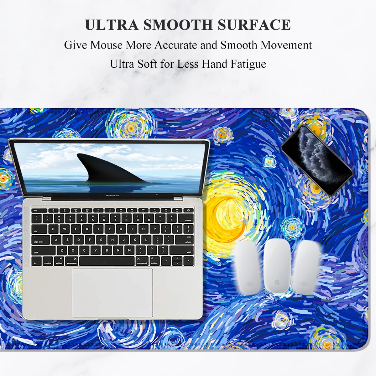 Auhoahsil Desk Mouse Pad, Large Gaming Mousepad, XXL Desk Pad, Extended Long Superior Micro-Weave