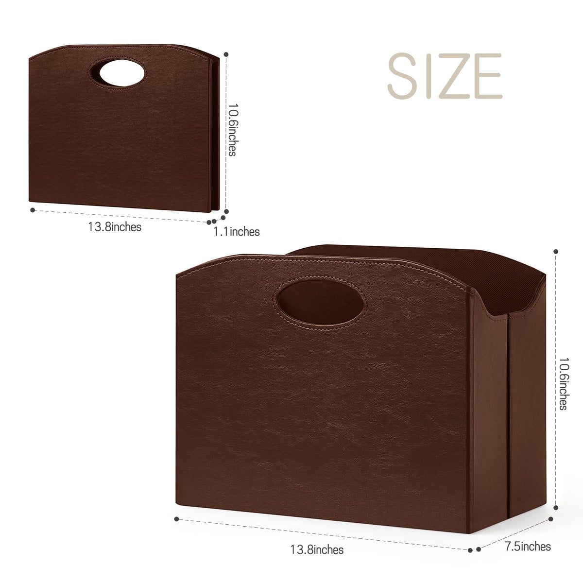 PreTidy Magazine Rack Floor foldable Magazine Holders Basket Organizer Newspaper Storage Bin