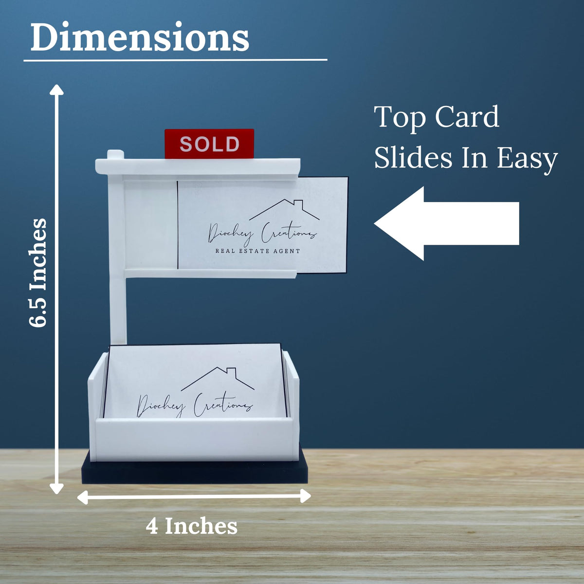 Diochey Creations Real Estate Business Card Holder For Realtor Gifts | Real Estate Agent Supplies