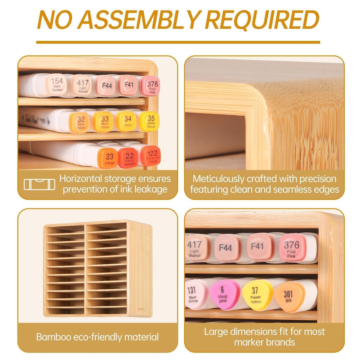 walowalo Markers Organizer Hold 176 Markers Birthday Gifts Bamboo Pen Holder Art Supply Pencil