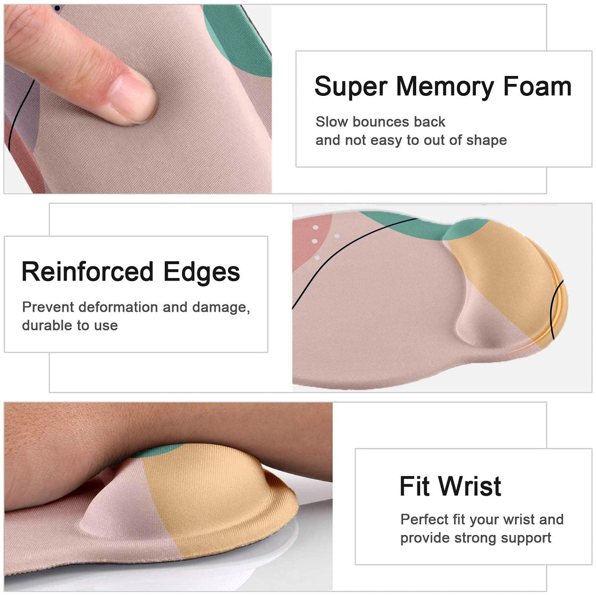 Large Desk Mat, Mouse Pad with Wrist Support, Keyboard Wrist Rest Set