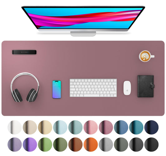 Aothia Leather Desk Pad Protector, Mouse Pad, Office Desk Mat, Non-Slip PU Leather Desk Blotter