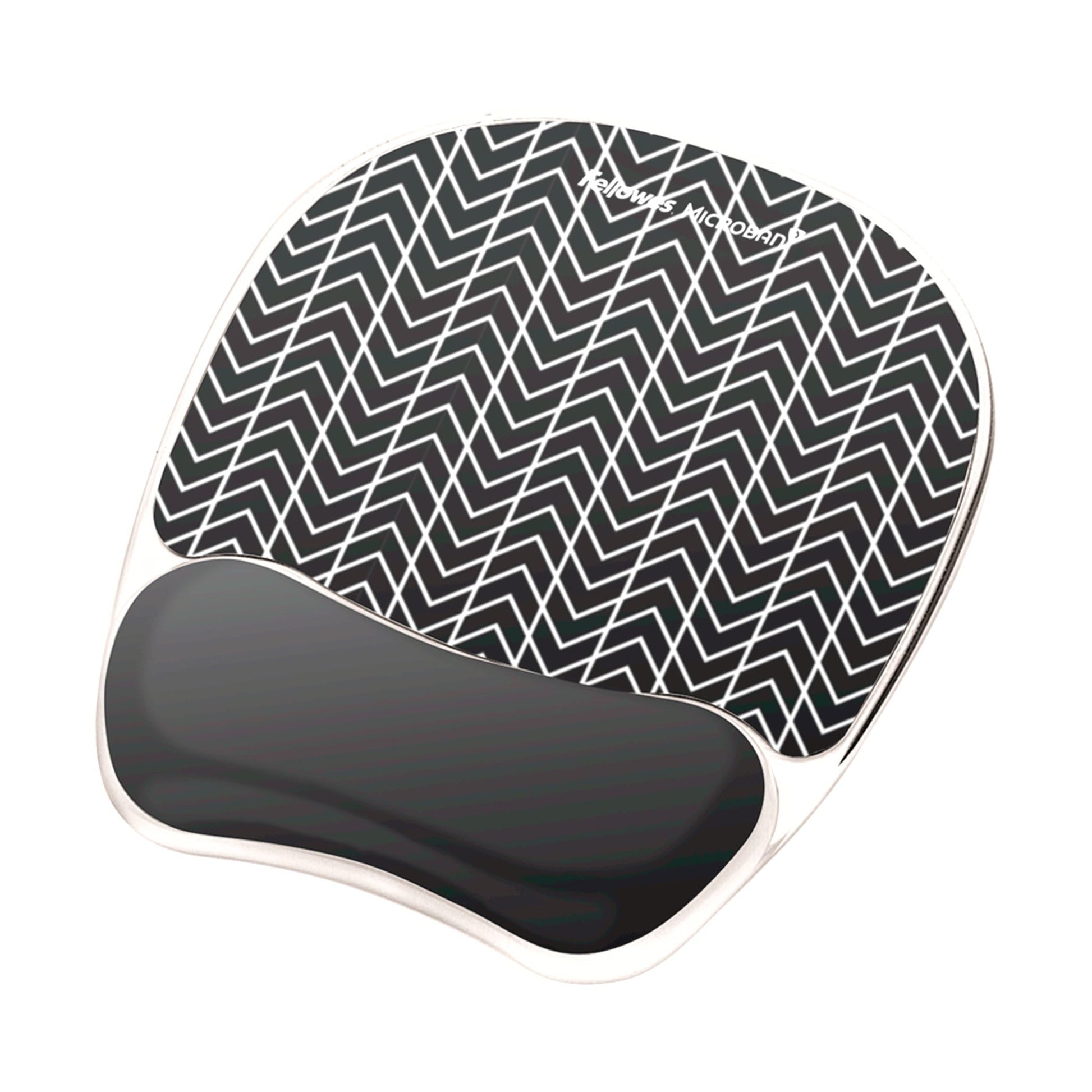 Fellowes Photo Gel Mouse Pad Wrist Rest with MICROBAN - Black Chevron (9549901)