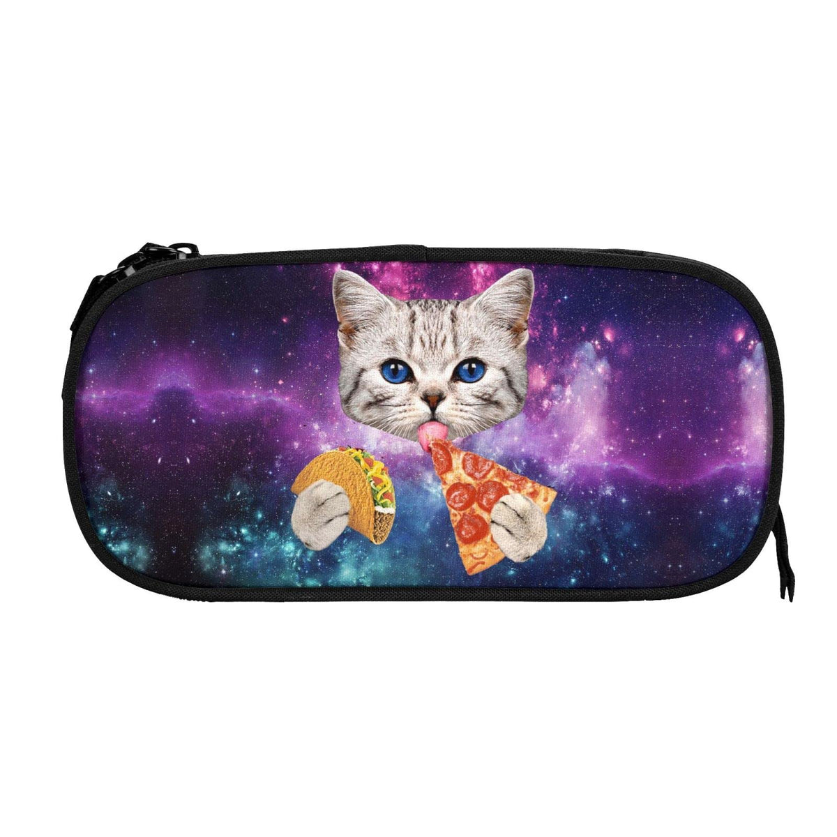 YETTA YANG Galaxy Cat Pizza Taco Funny Pencil Box Case for Pen Holders Office Supplies Big Capacity