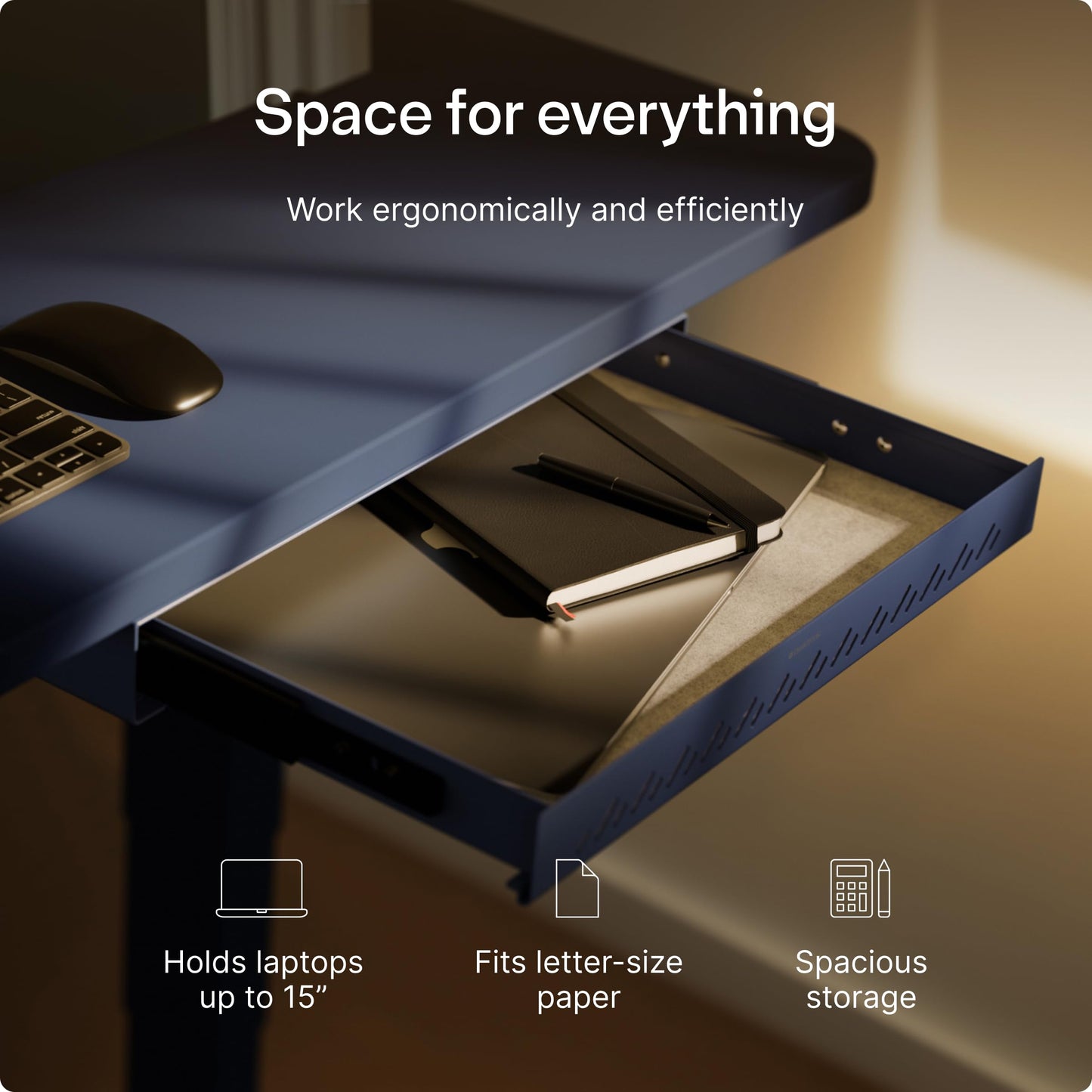 Desktronic Under Desk Drawer — Hidden Under-Desk Storage Organizer, Easy Install, Large Capacity