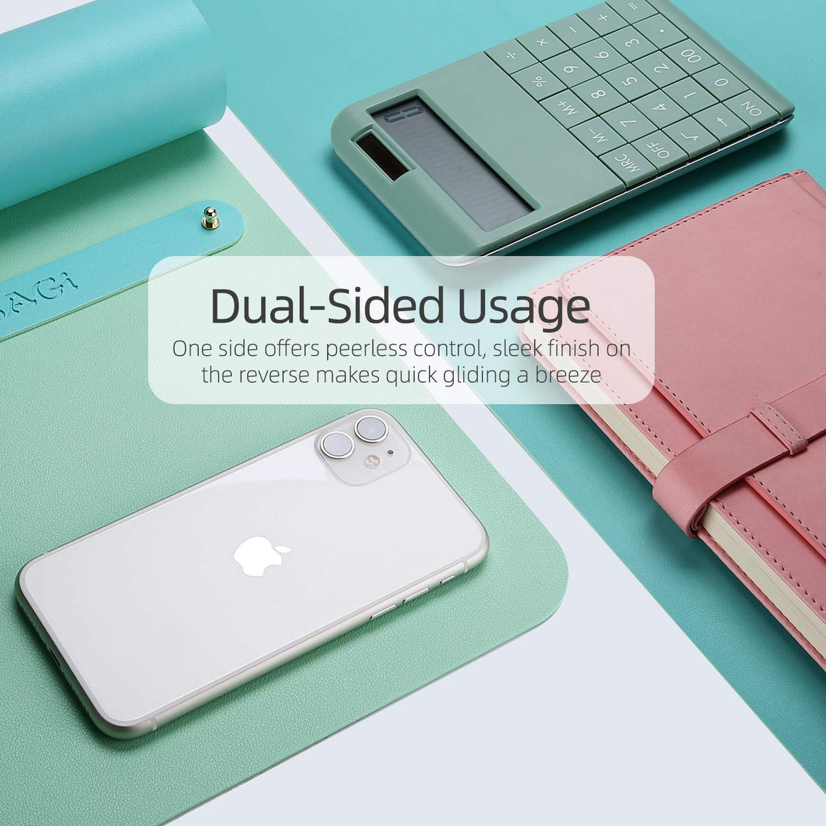 YSAGI Dual-Sided Desk Pad Protector, Desk Mat with Non-Slip - Waterproof PU Leather Office Desk