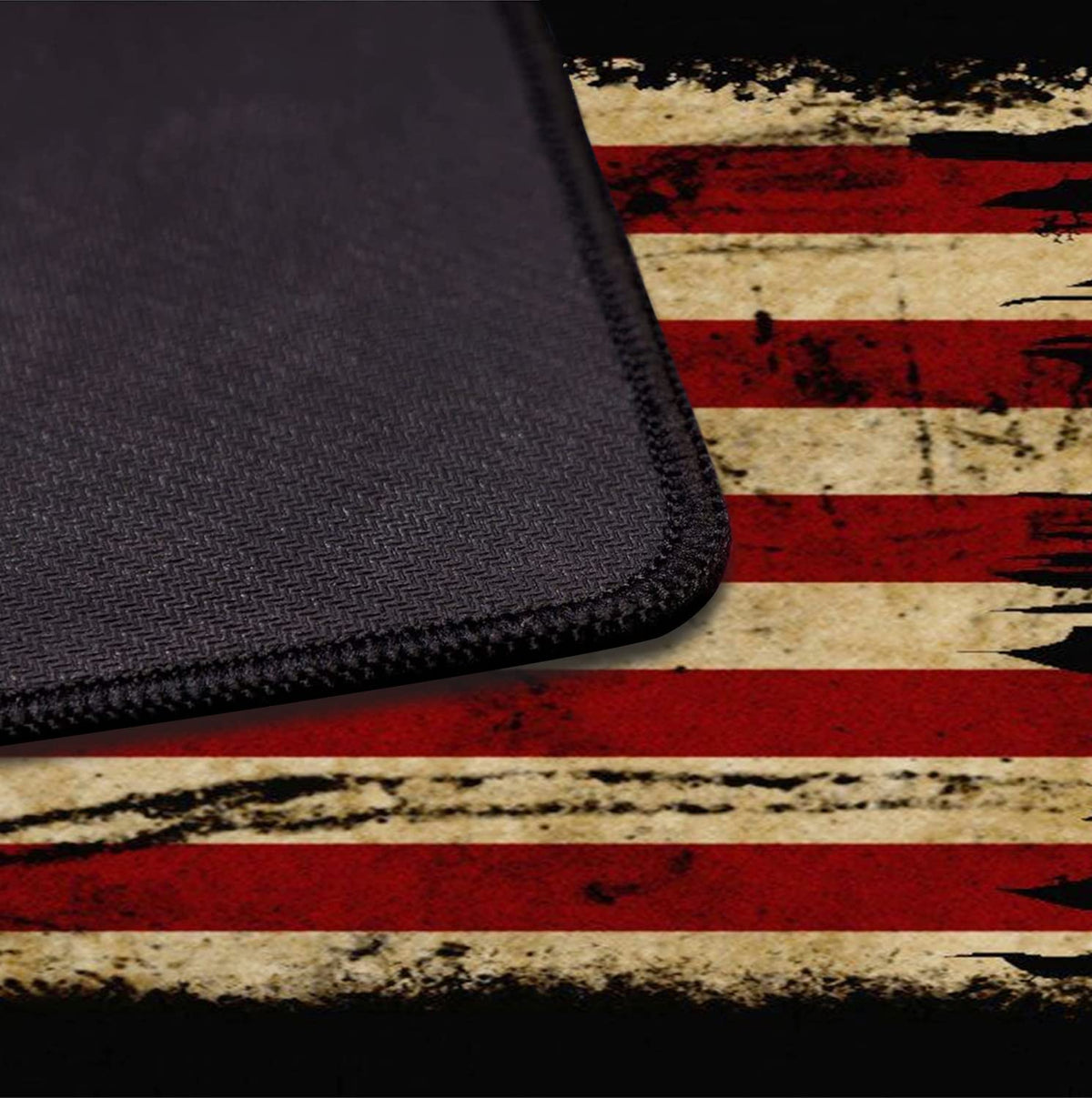 Retro American Flag XL Gaming Mouse Pad with Stitching Edge Laptop Desk Mat