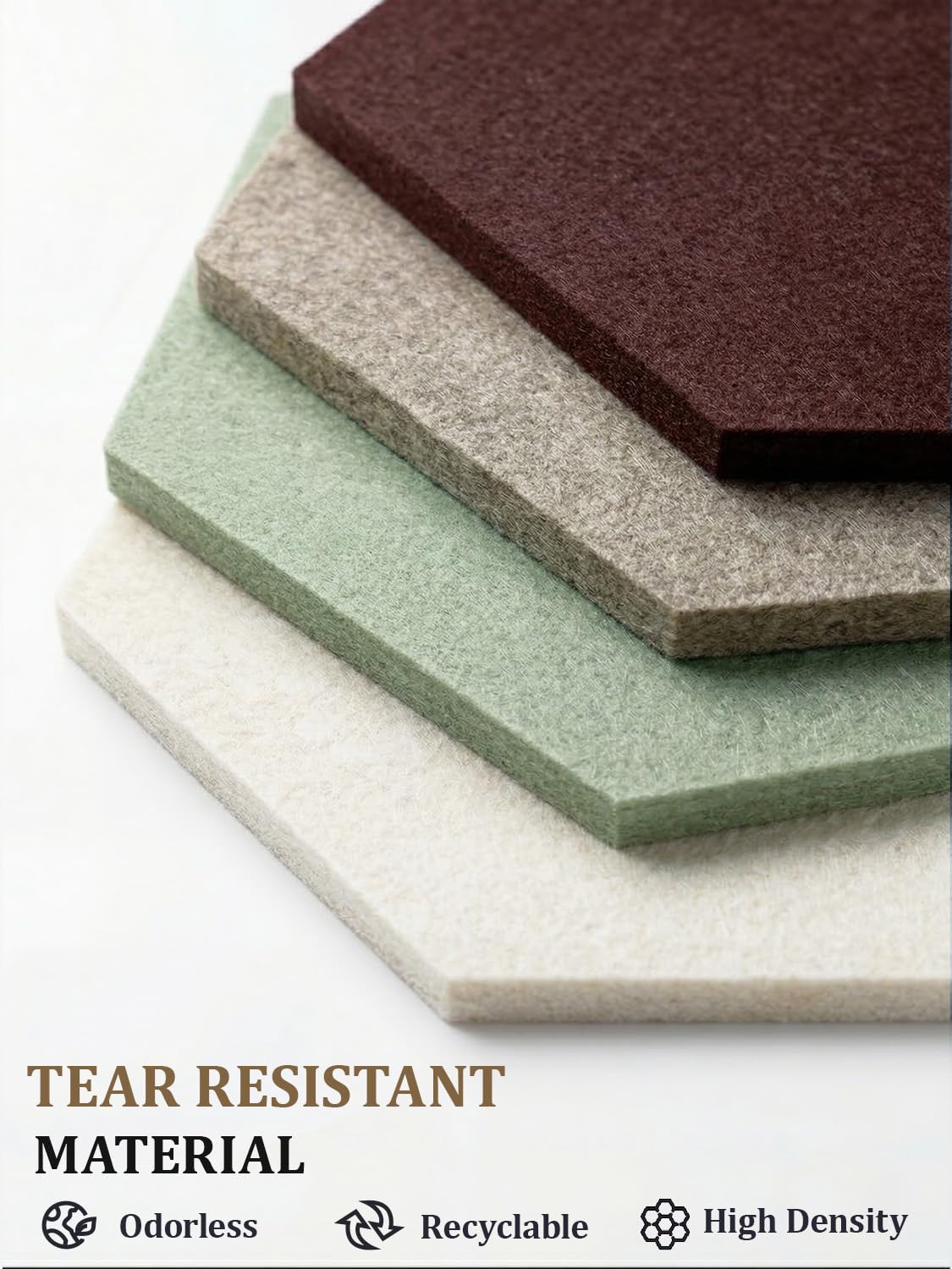 Uoisaiko 8-Pack Hexagon Felt Bulletin Board Tiles, Cork Board Alternative