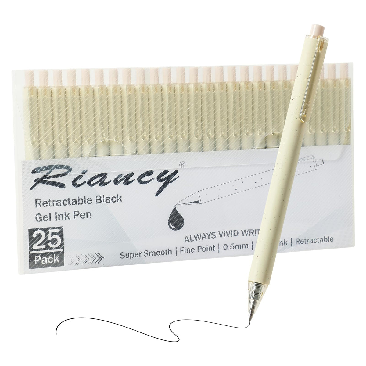 RIANCY Aesthetic pens Black Ink Pens Cream Pen Fine Point Smooth Writing Pens, High-End Series Pens