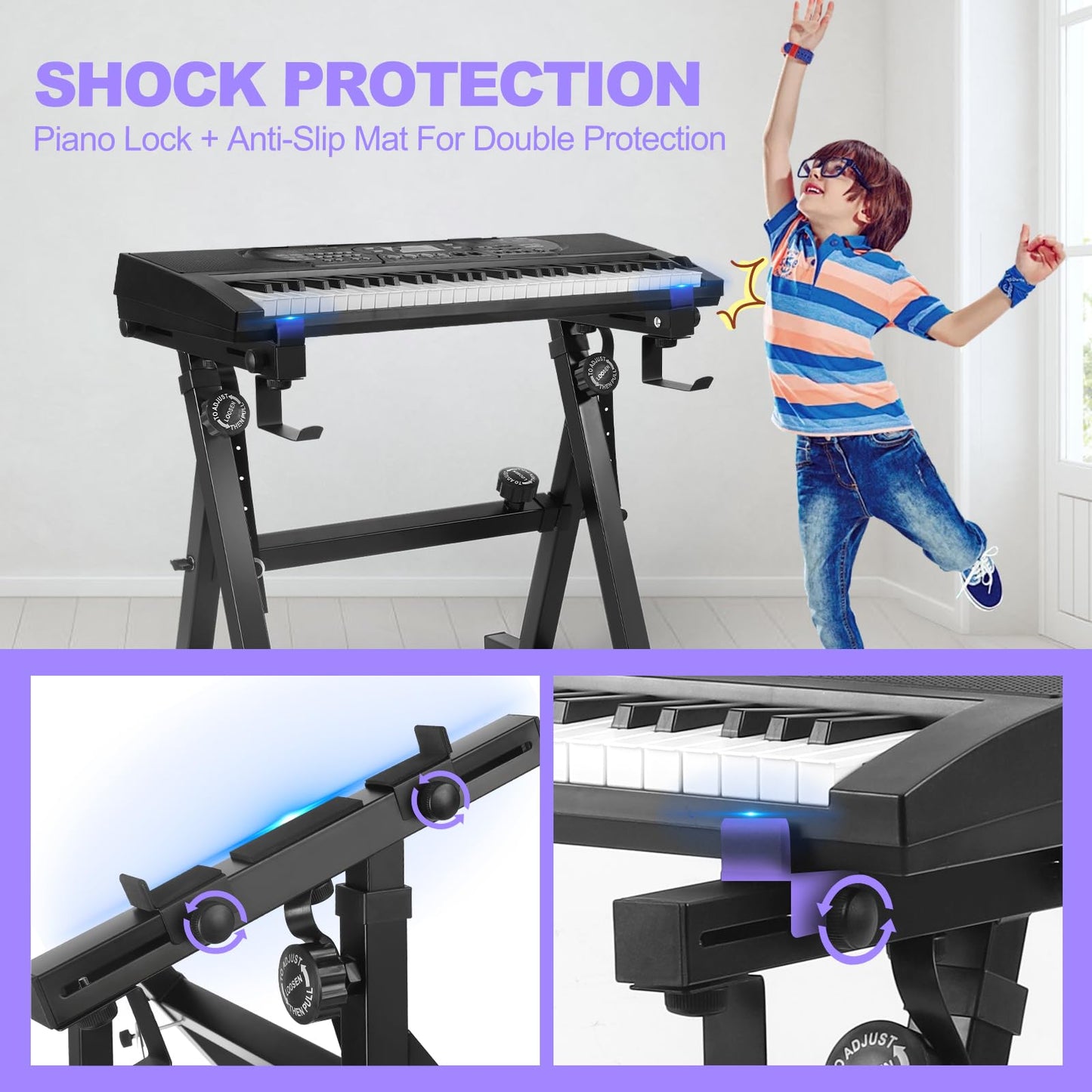 Keyboard Stand Piano Duty Stand Z Style Adjustable Keyboard Holder Piano
