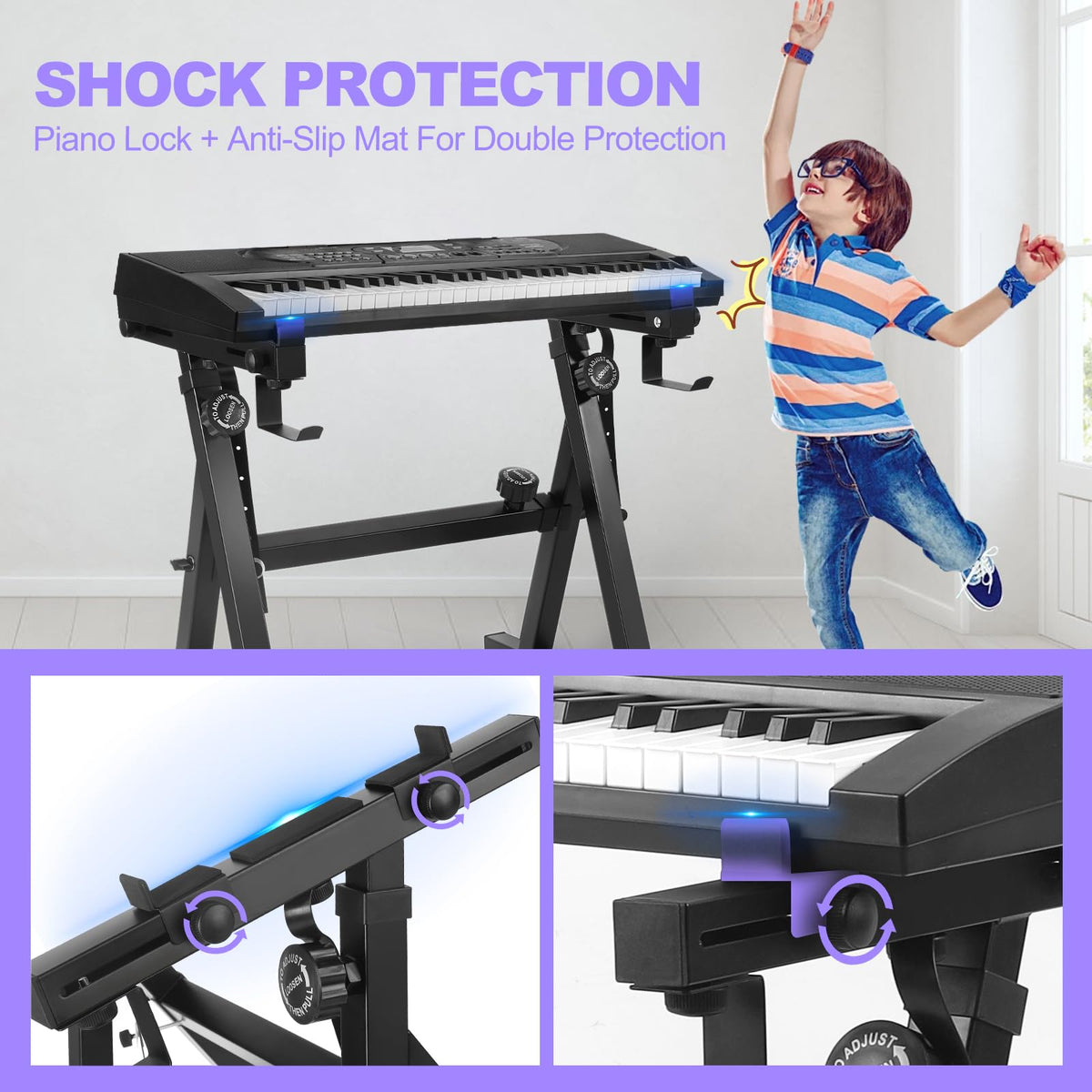 Keyboard Stand Piano Duty Stand Z Style Adjustable Keyboard Holder Piano
