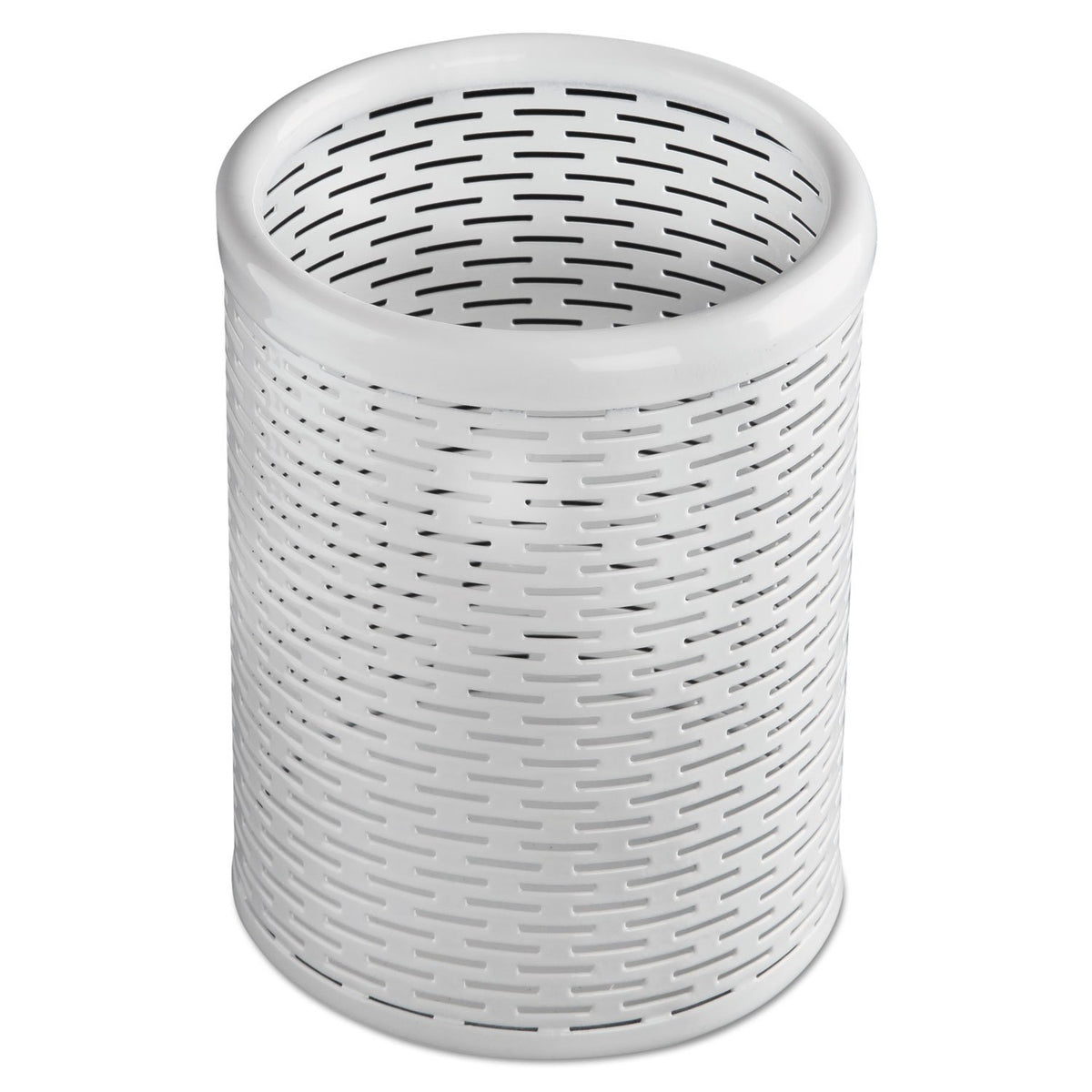 Artistic Urban Collection Punched Metal Pencil Cup, White (ART20005WH)