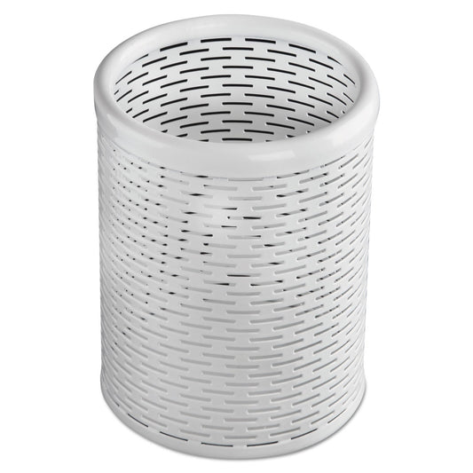 Artistic Urban Collection Punched Metal Pencil Cup, White (ART20005WH)