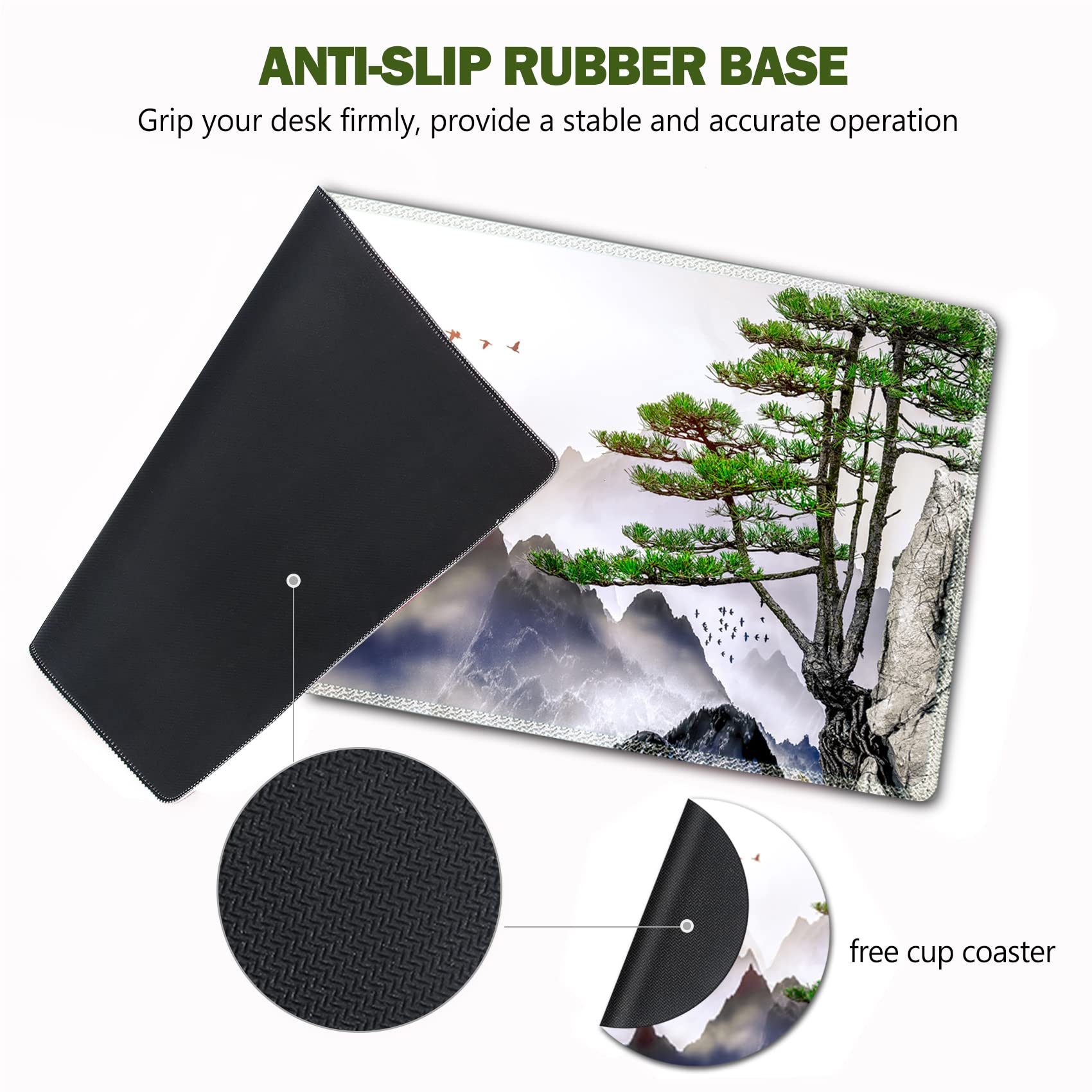 AIMSA Large Gaming Mouse Pad Extended Mouse Pad with Stitched Edge, Keyboard Mouse Mat Non-Slip