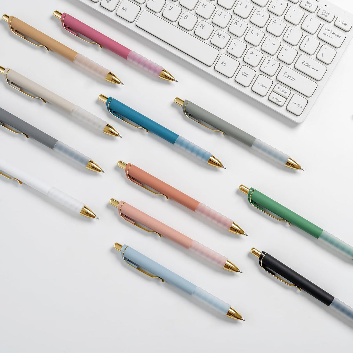 Linbsunne Ballpoint Pens Black Medium Point 1mm with Super Soft Grip Ball Point Pen for Men Women