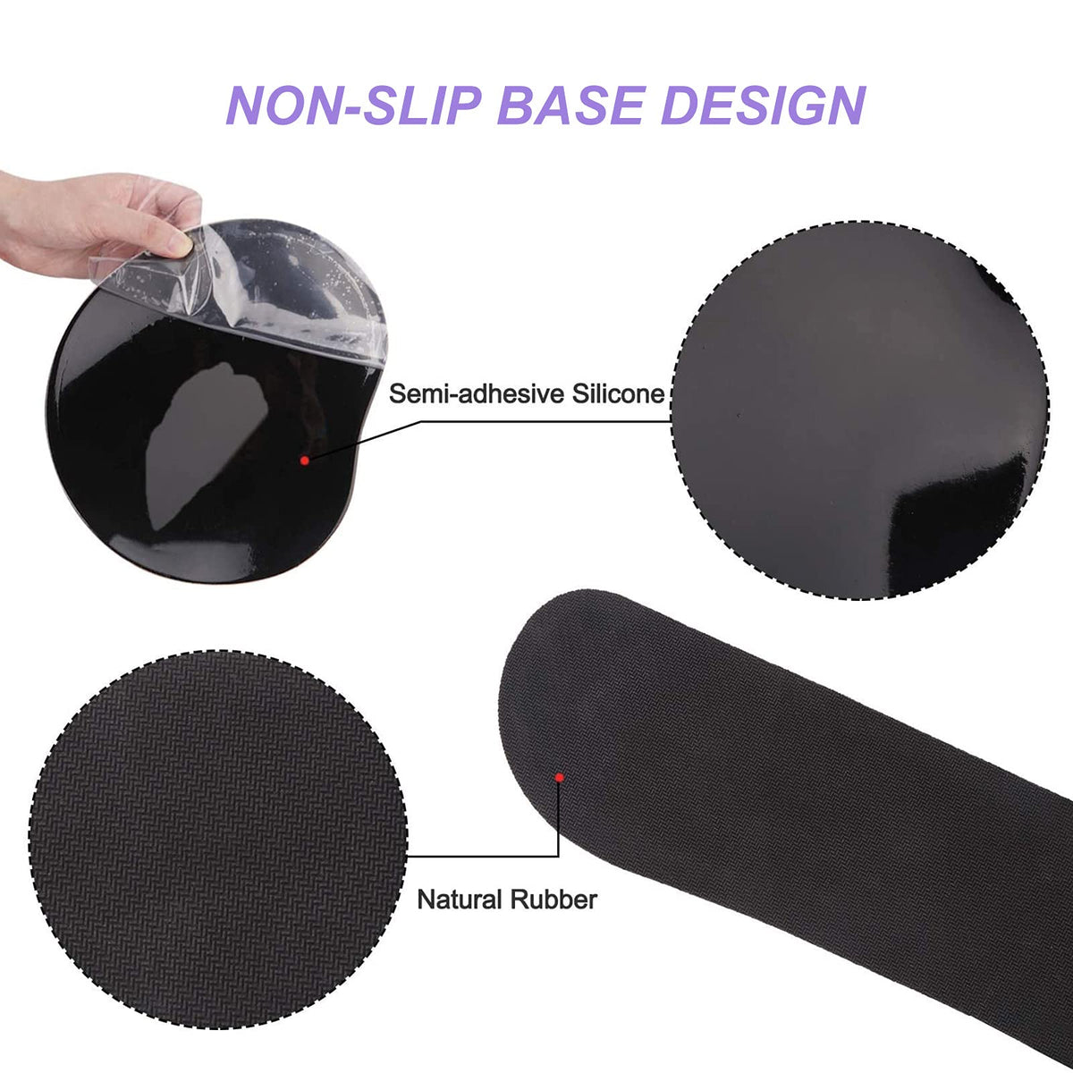 ArtSo Upgraded Wrist Rest Support for Mouse Pad & Keyboard, Ergonomic Gel Mousepad Non-Slip Rubber