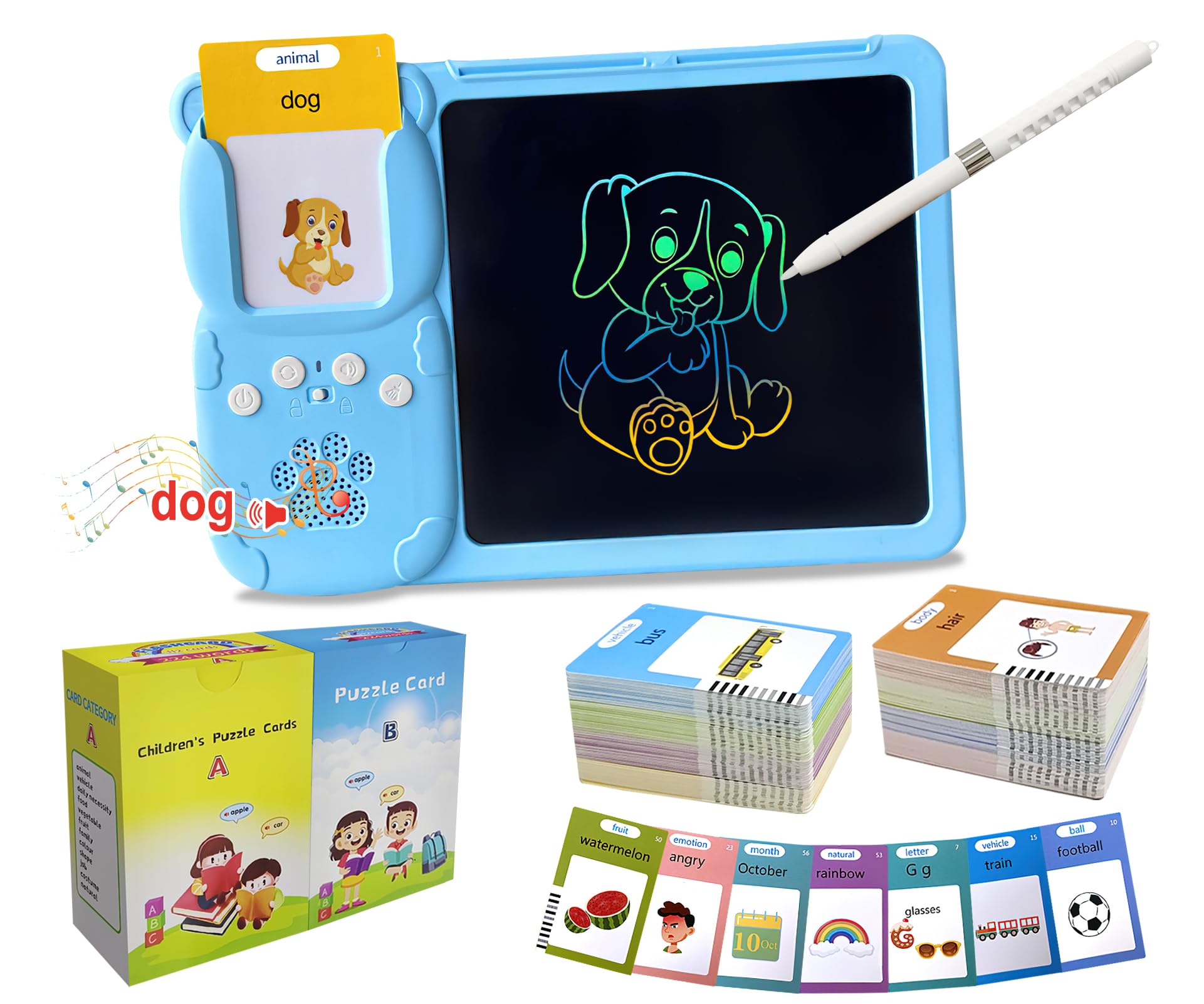Rylai Toddler Toys Talking Flash Cards, Kindergarten Learning Resources 510 Sight Words with