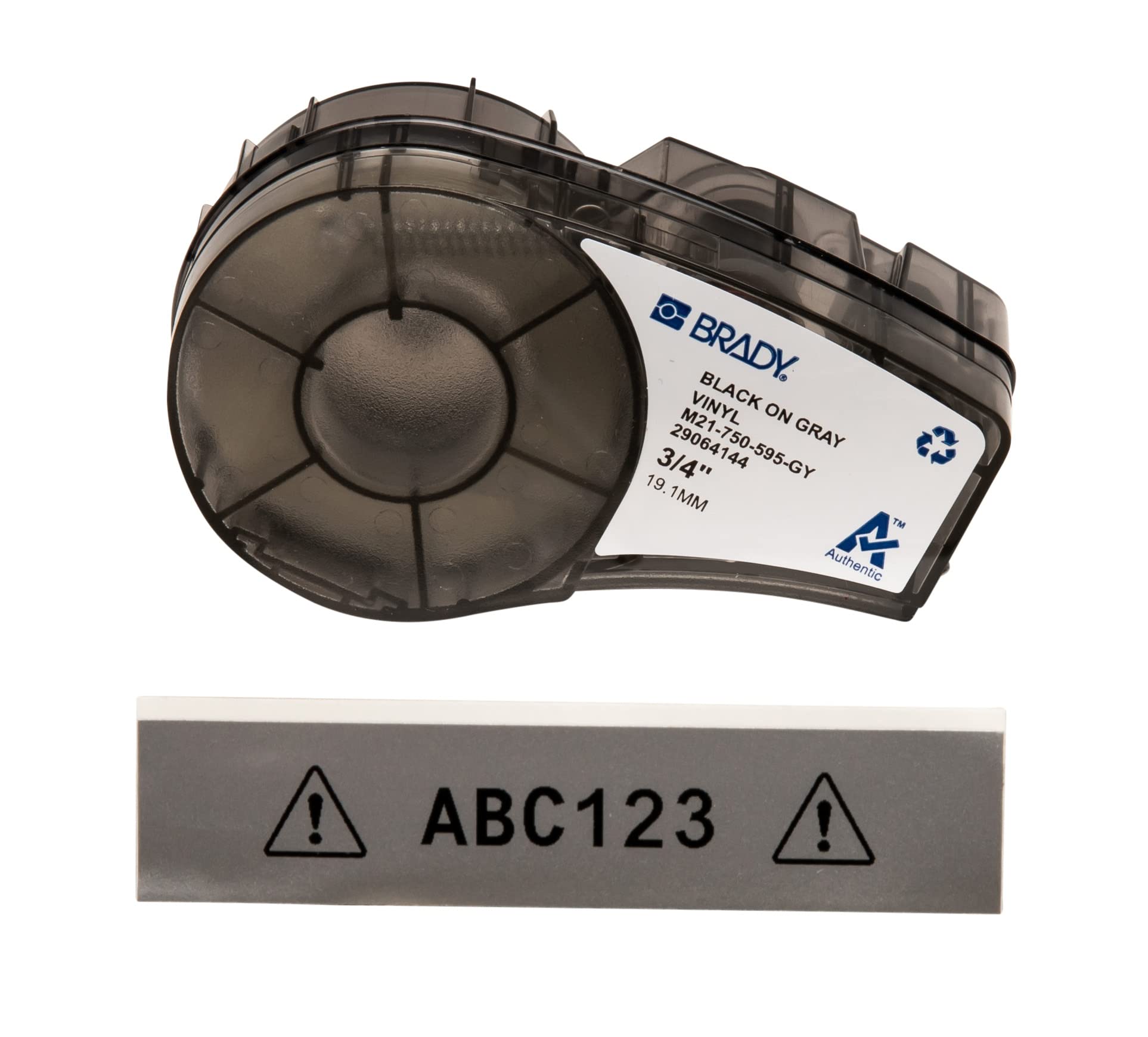 Brady Authentic (M21-750-595-GY) All-Weather Vinyl Label for Indoor/Outdoor ID, Lab and Equipment