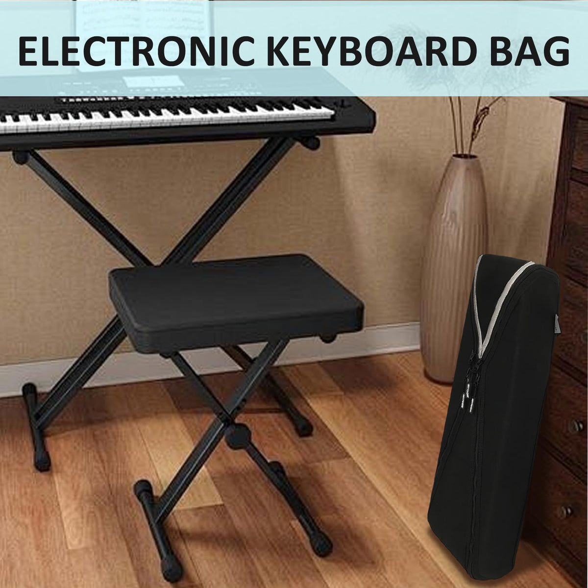GETTOONE Electronic Keyboard Bag Piano Dust Cover Bag with Adjustable Straps Easy to Carry (22 *
