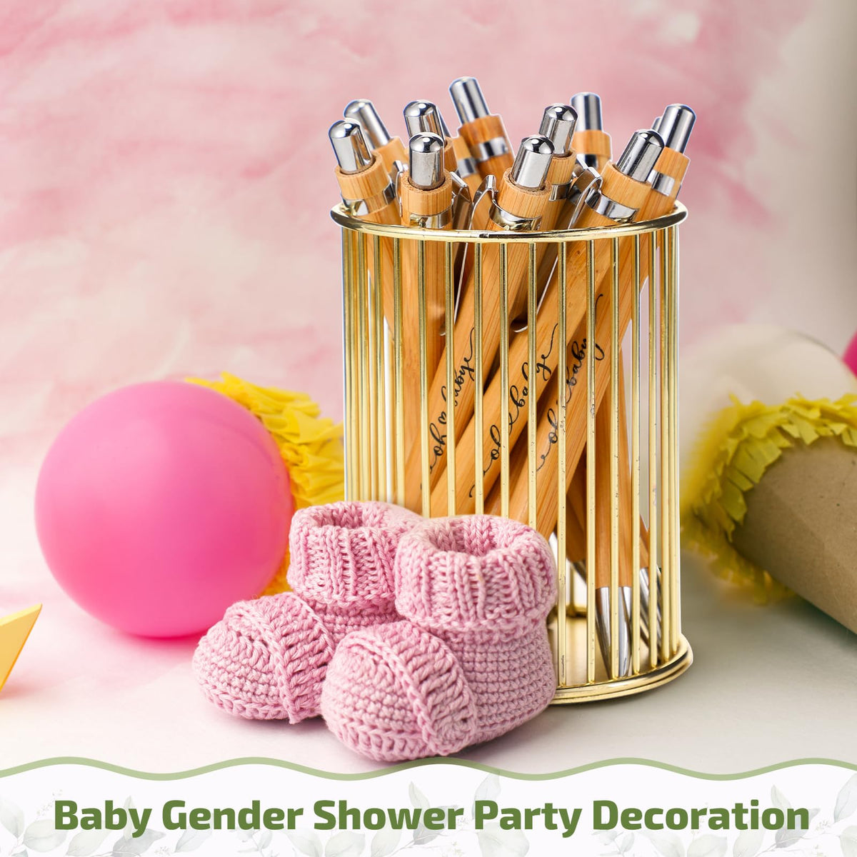 Yeaqee 50 Sets Greenery Baby Shower Pen Gifts for Guest