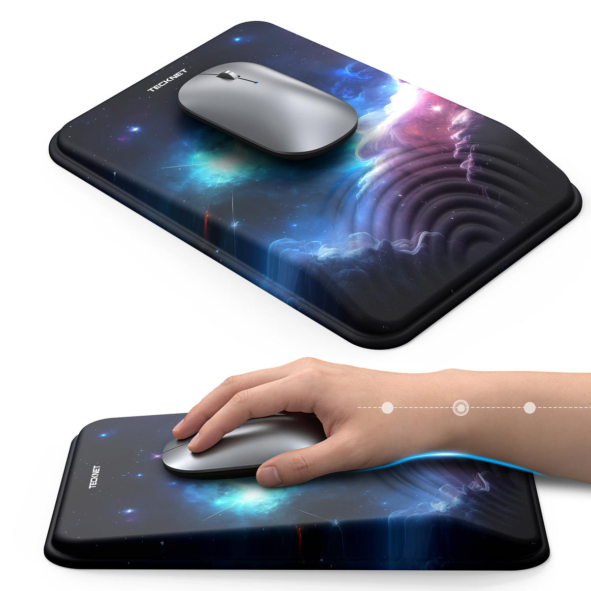 TECKNET Ergonomic Mouse Pad with Wrist Rest, All-Day Comfort & Pain Reliefv