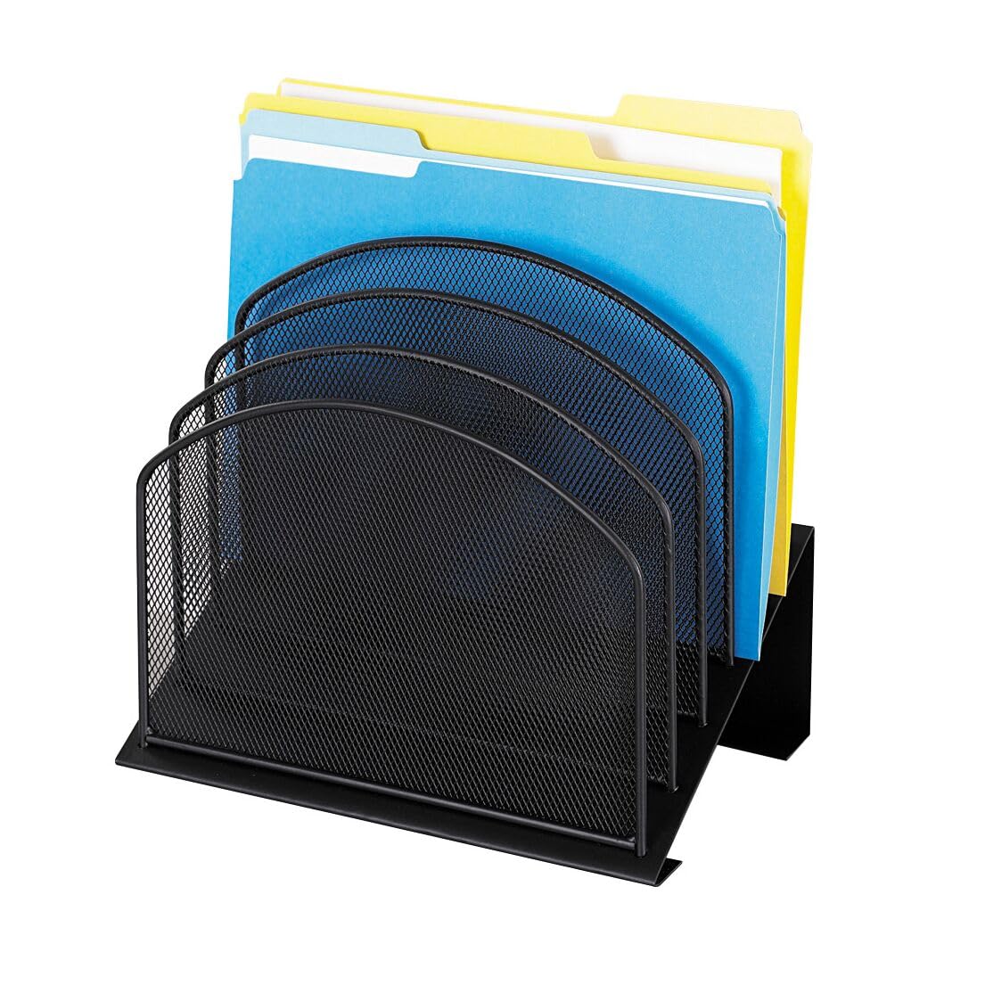 Safco Onyx Desk Organizer, 5 Tiered Vertical Compartments, Office and Classroom Mailbox , Paper and