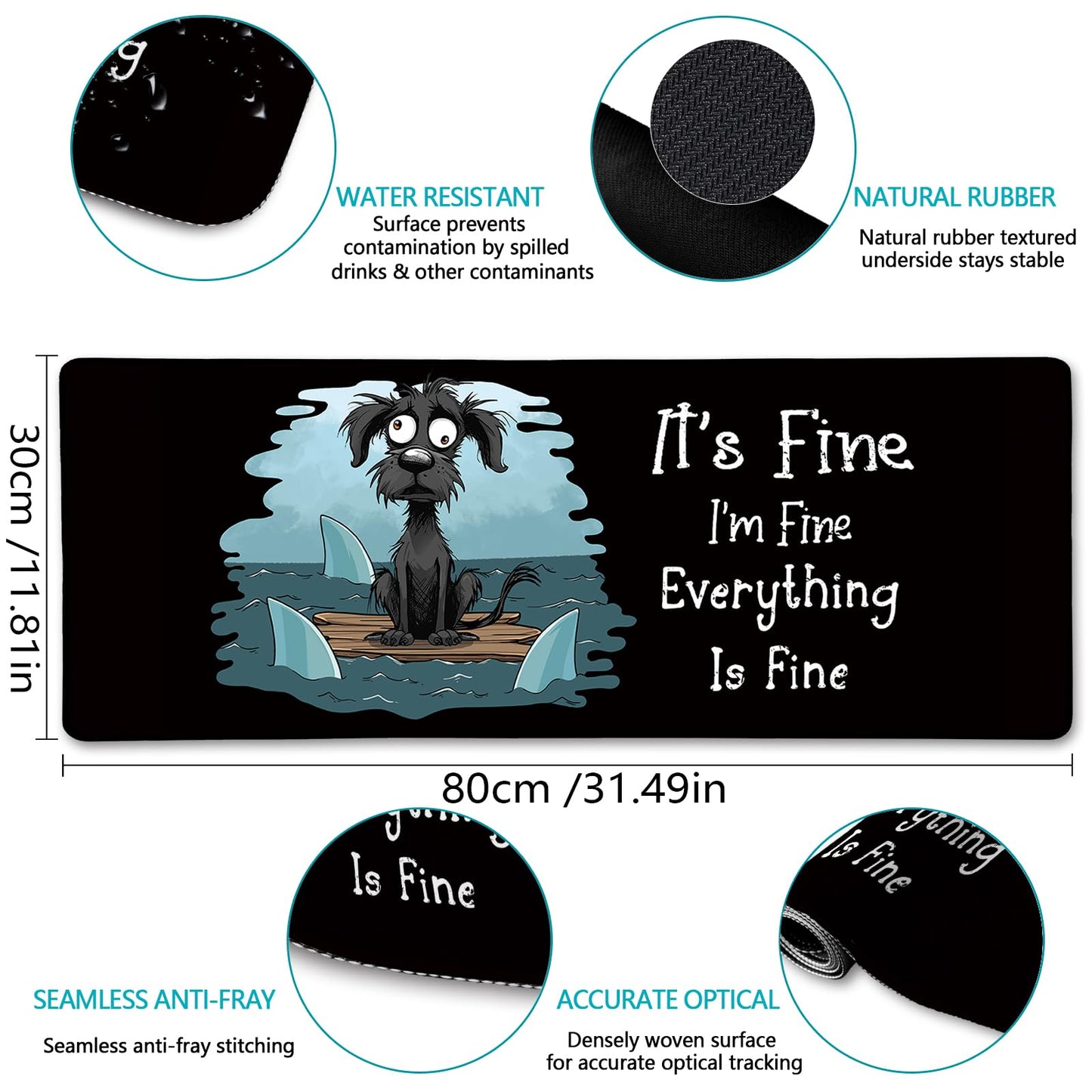 LIMKRIAN Dog Large Mouse Pad Desk Mat for Keyboard and Mouse, 31.5x11.8 in