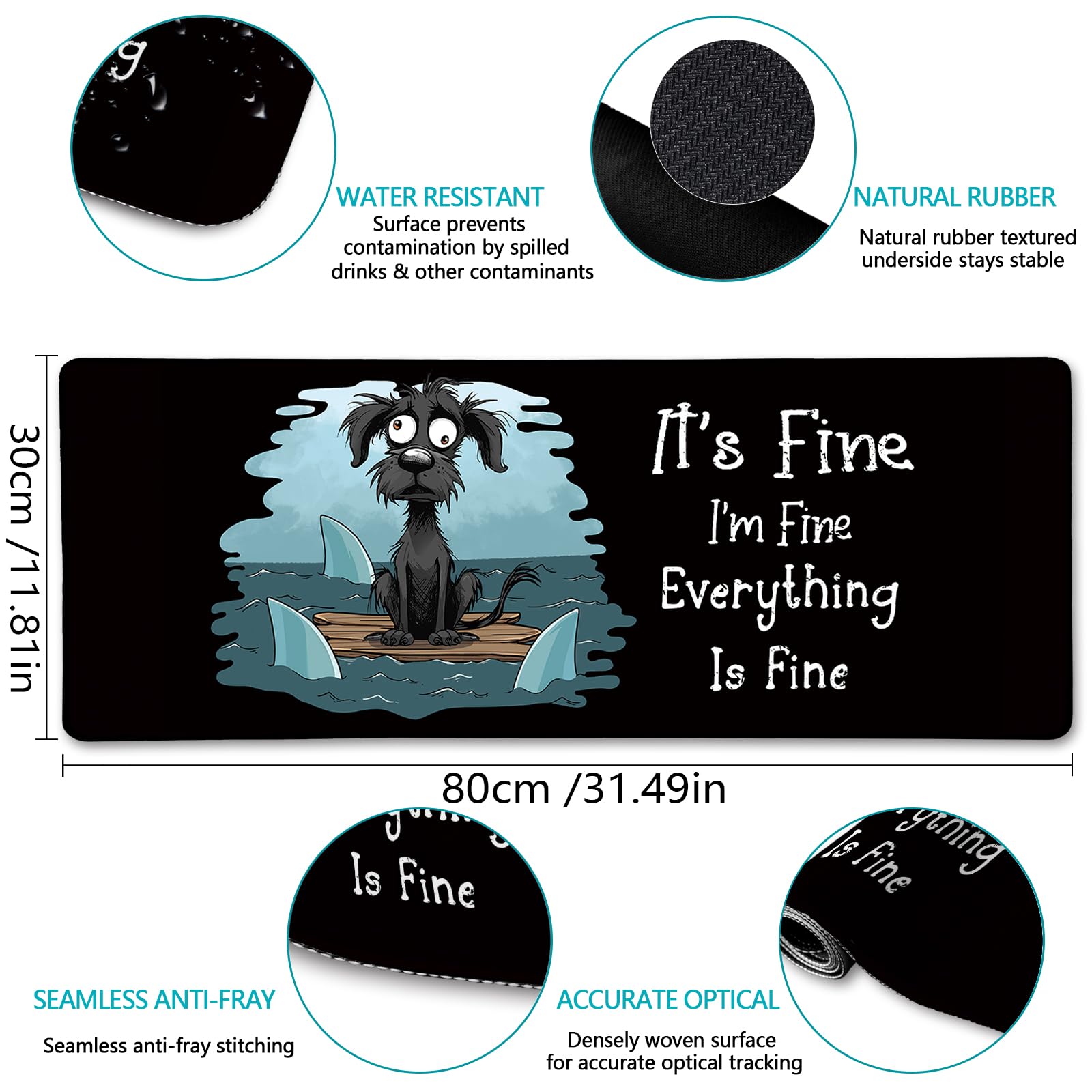 LIMKRIAN Dog Large Mouse Pad Desk Mat for Keyboard and Mouse, 31.5x11.8 in