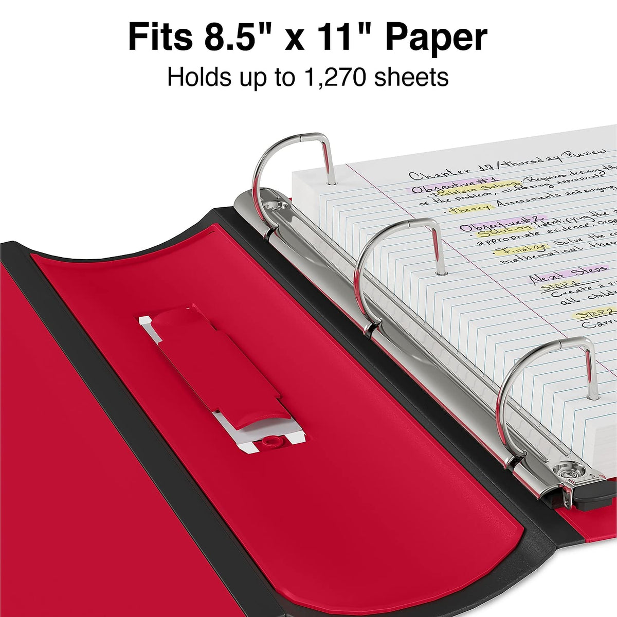 Staples Better Binder, 5 Inch Extra-Capacity D-Ring, Red, 2-Pack