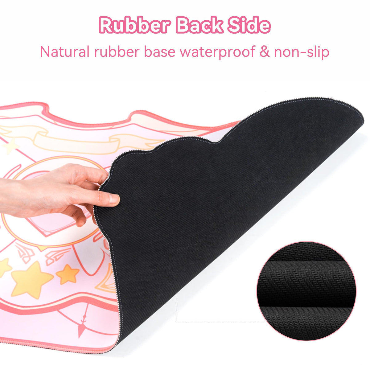 GeekShare Kawaii Mouse Pad Wrist Rest Support Set - Non-Slip Rubber Base Desk Mat and Memory Foam