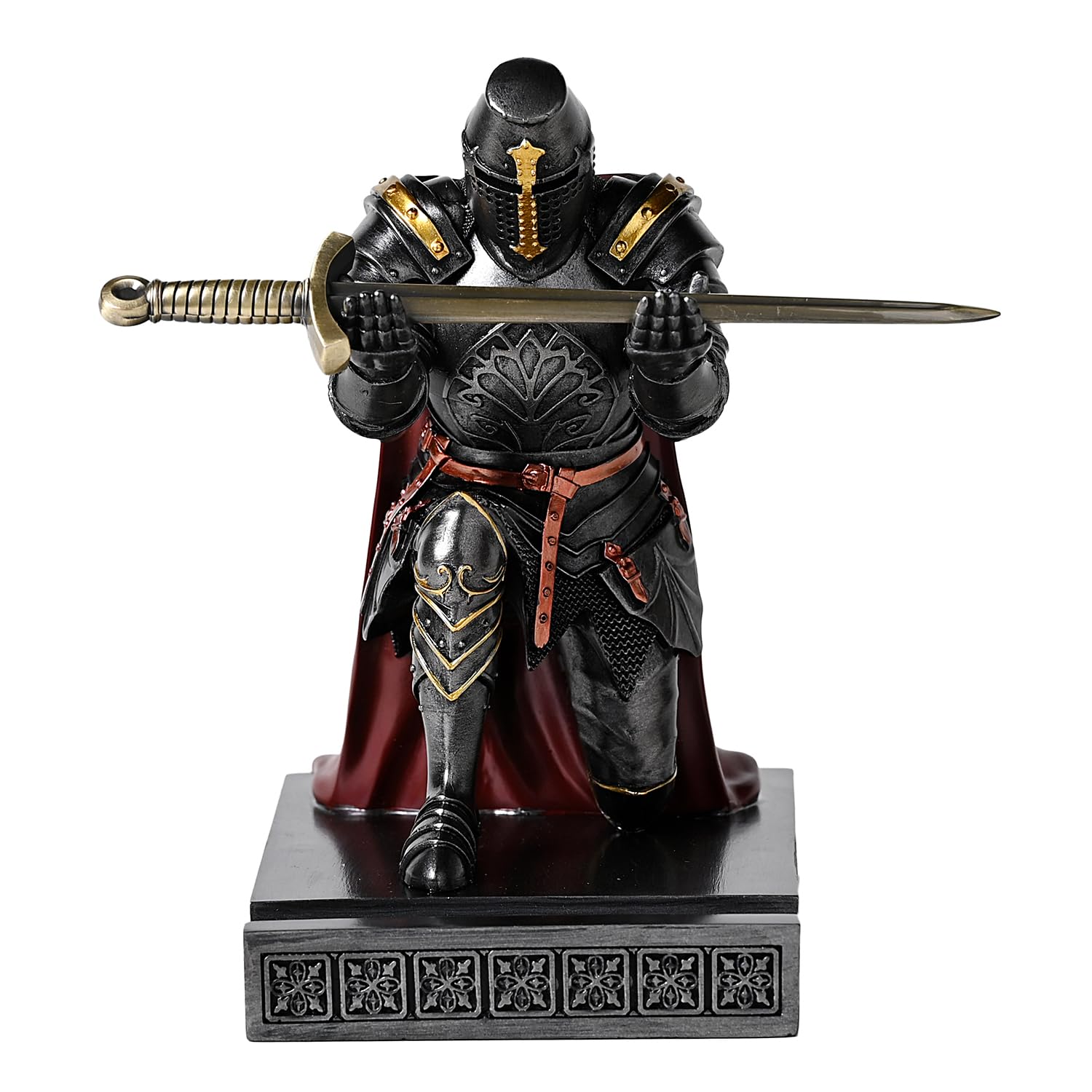 Medieval Templar Vanguard Officer Knight Pen Holder Desk Organizers Iron