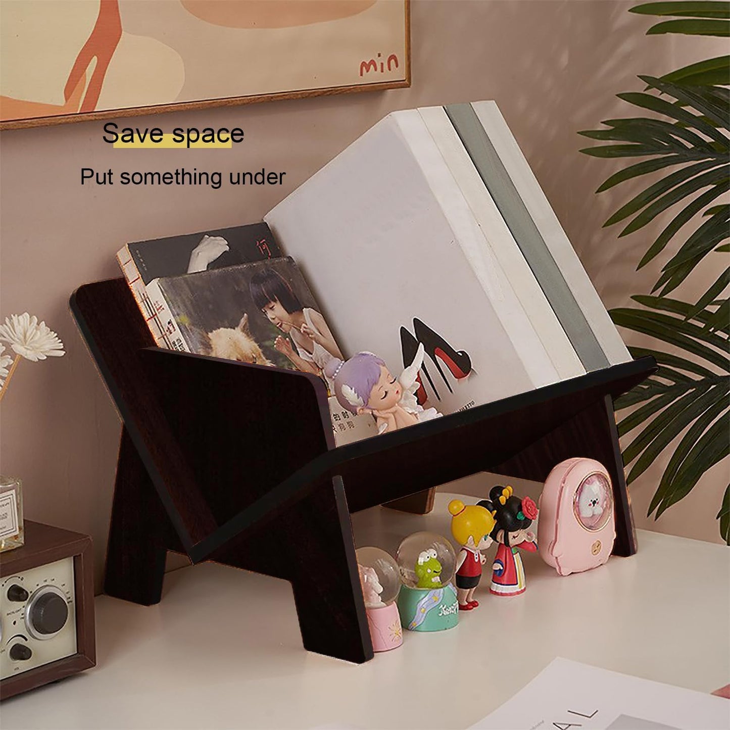 Fox Claw Wood Bookcase in Living Room/Home/Office, Desktop Book Shelf Organizer Bookshelves Storage