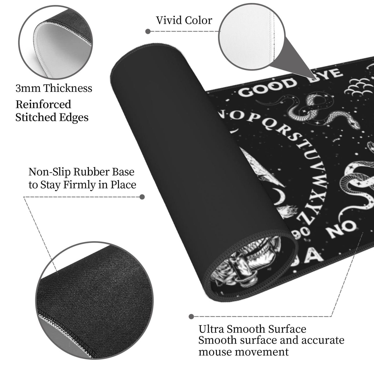 Mouse pad XL Extended Non Slip Rubber Base Stitched Edge 31.5 X 11.8 Inch