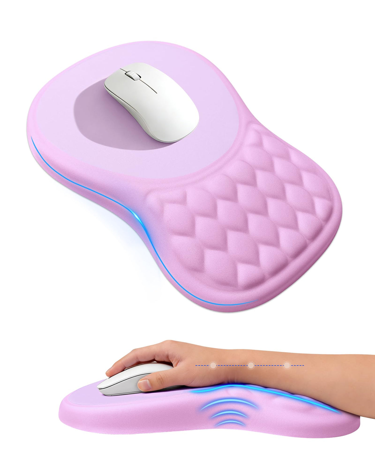 PVIPCZ Ergonomic Mouse Pad with Sloped Memory Foam Wrist Rest