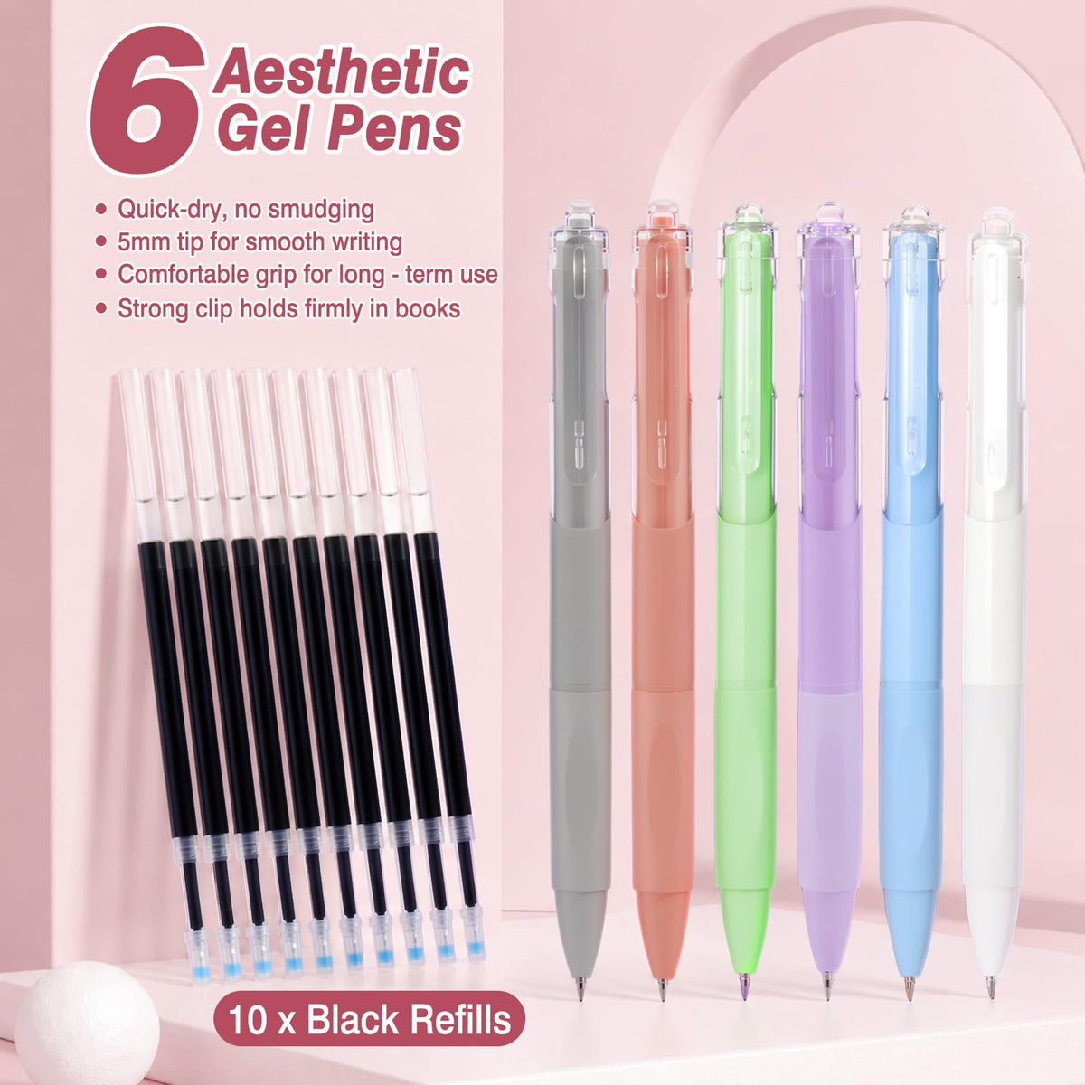 MoKo Pencil Case with Supplies, 59Pcs Aesthetic School Set, Pink