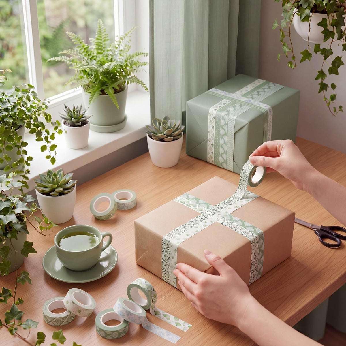 YooNotee 12 Rolls Floral Washi Tape Set,Watercolor,Garden