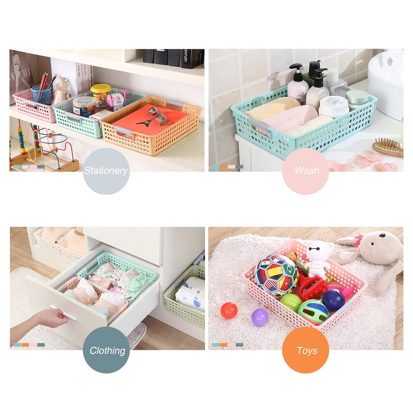 Turn in Trays Classroom, 4Pcs Paper Trays for Classroom, Book Baskets for Library, Drawers, Office