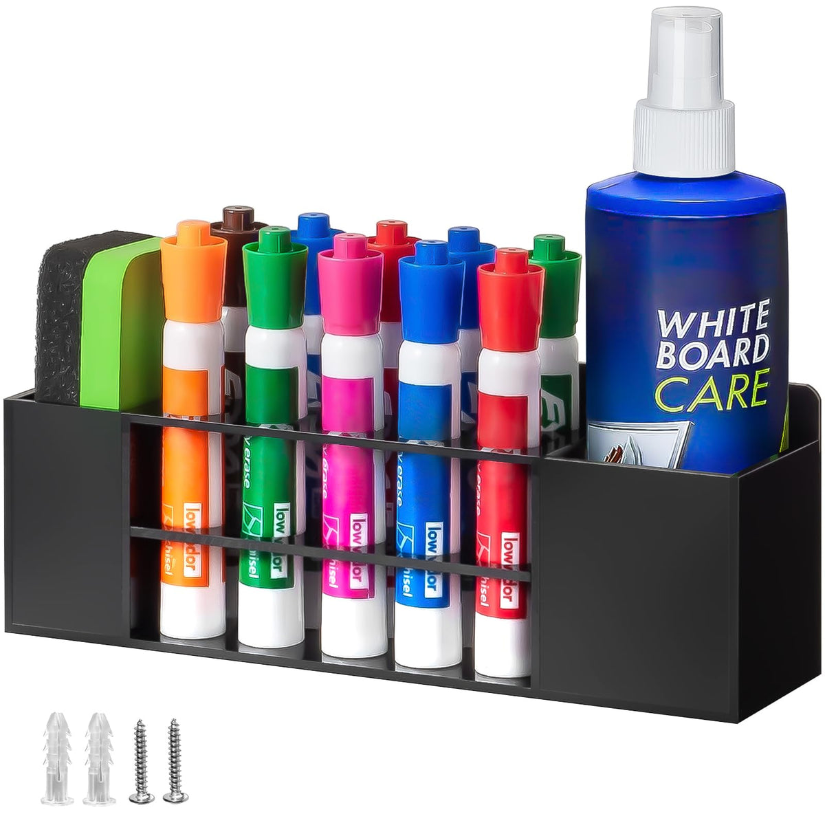Banafich Wall Mounted Magnetic Dry Erase Marker Holder for White Board